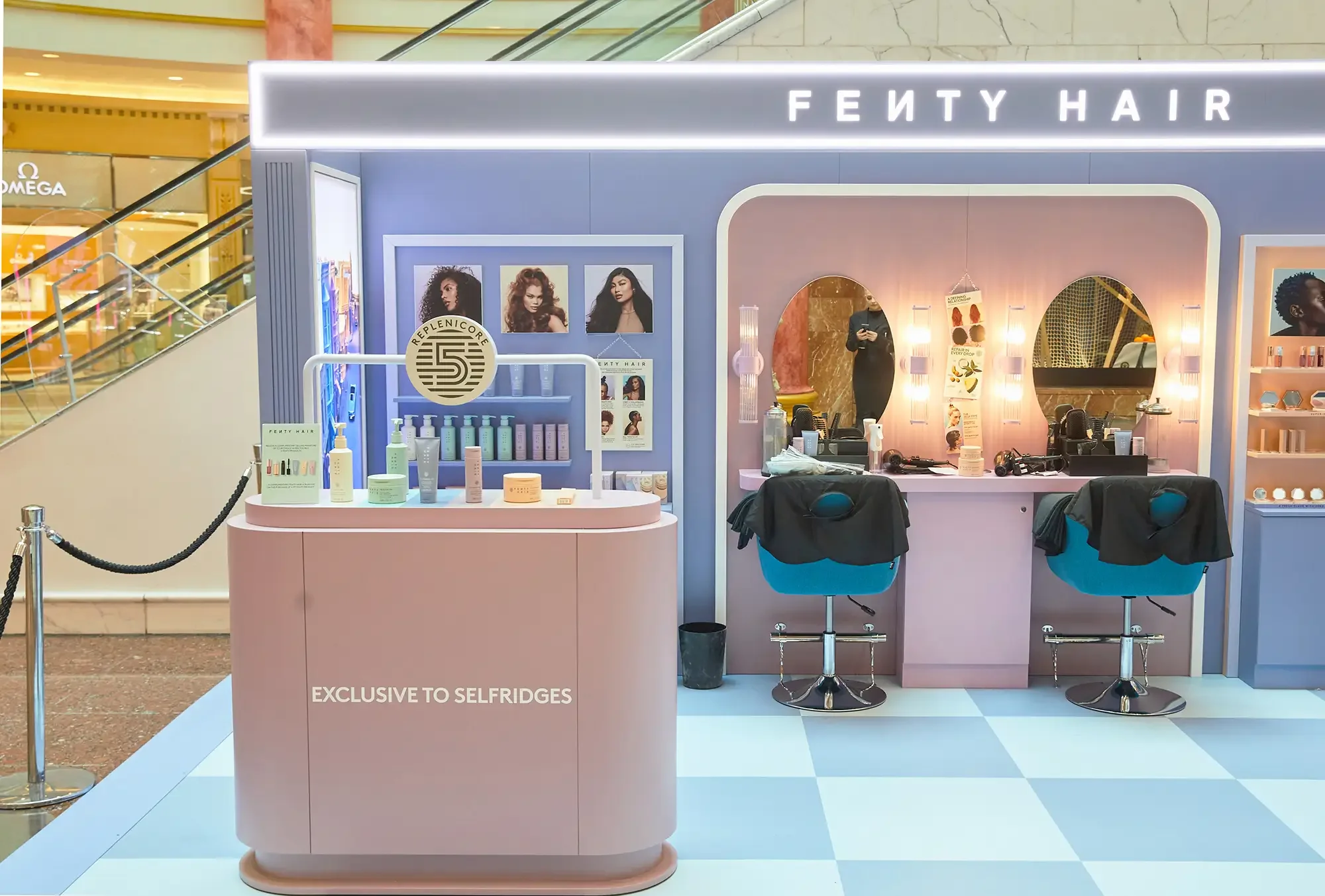 Fenty Hair Salon, Selfridges Launch, Dome Site Manchester