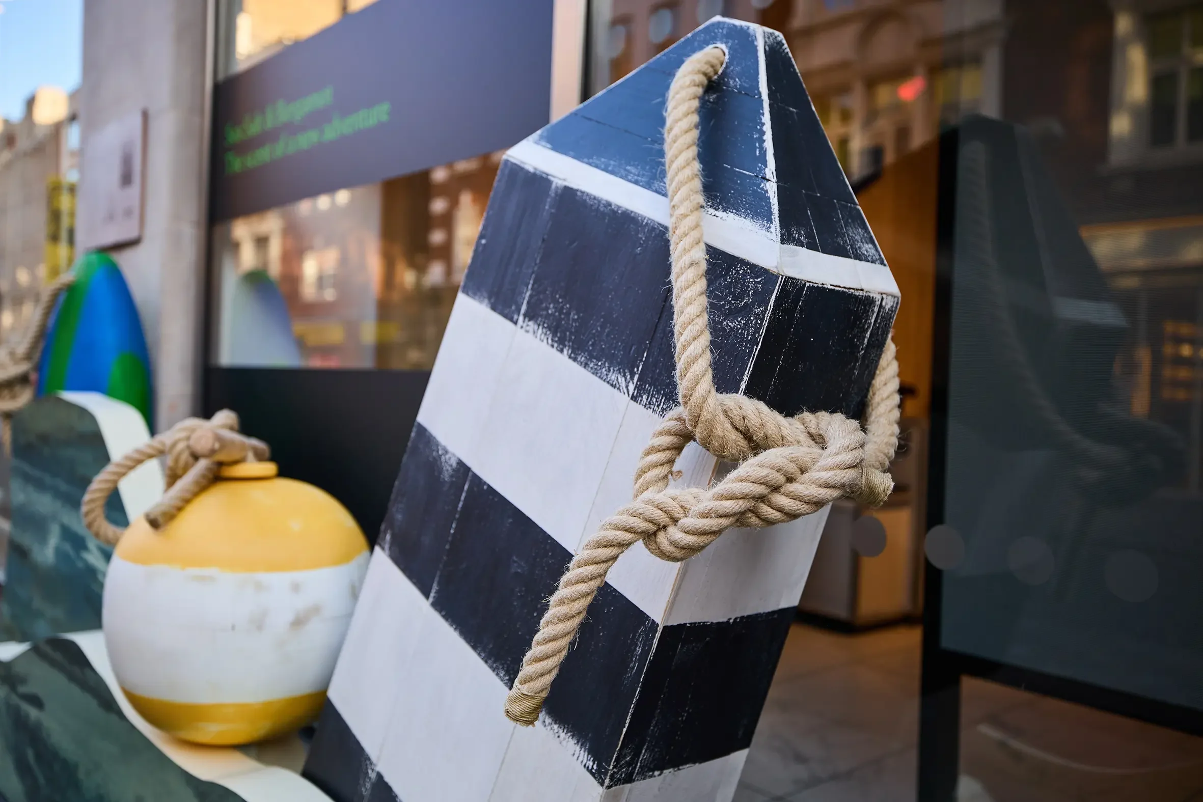 A Sea Bouy installation on the from of the Boots Flagship in Covent Garden