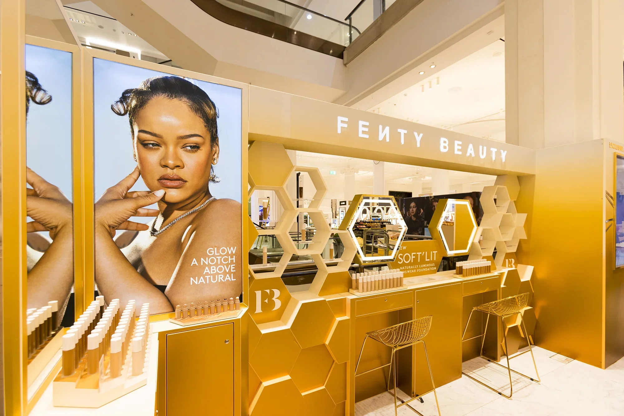 Fenty Beauty, Golden Hour, Visual merchandising, Selfridges