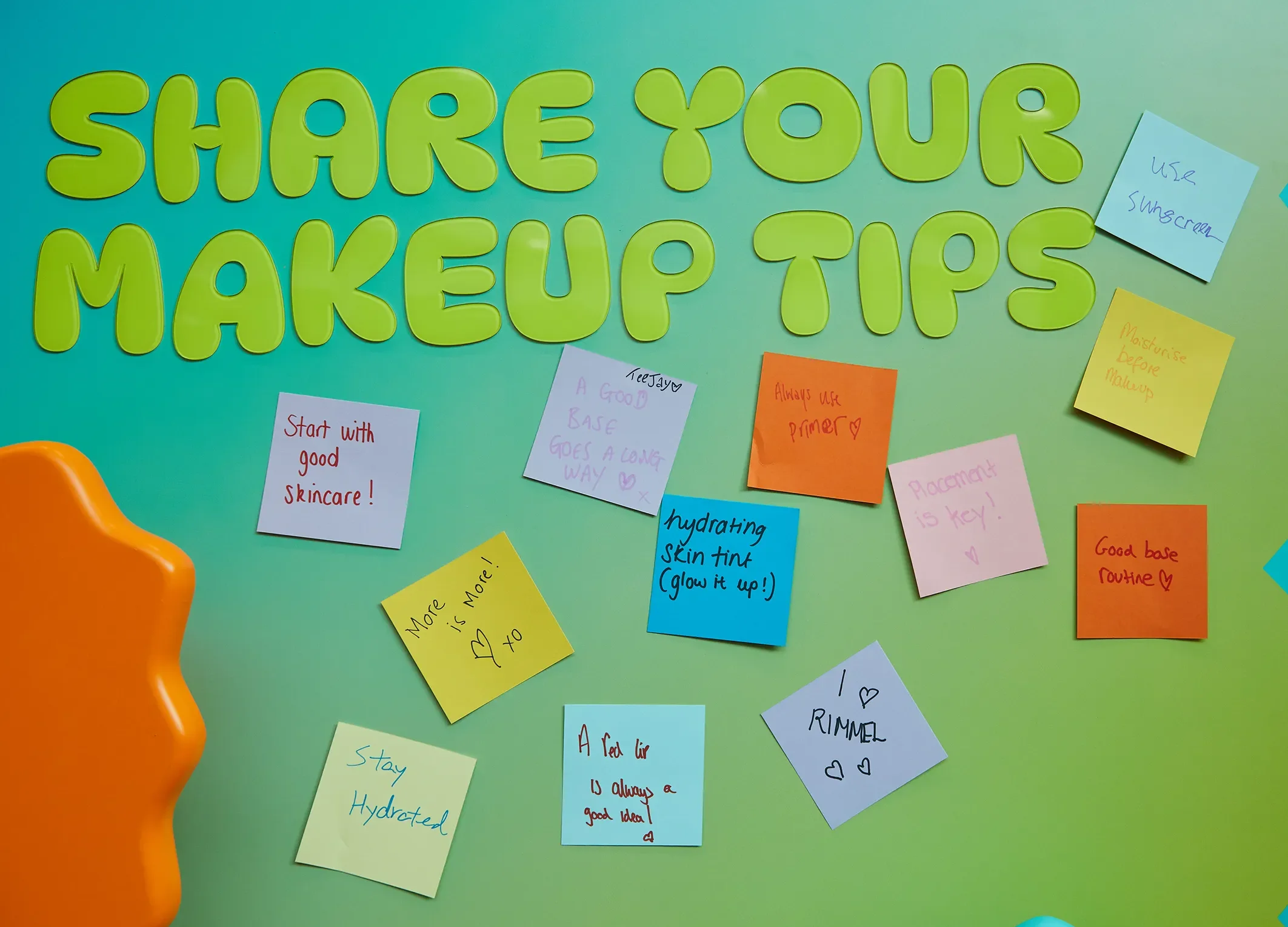 Rimmel X Boots, Make up tips on post-it notes