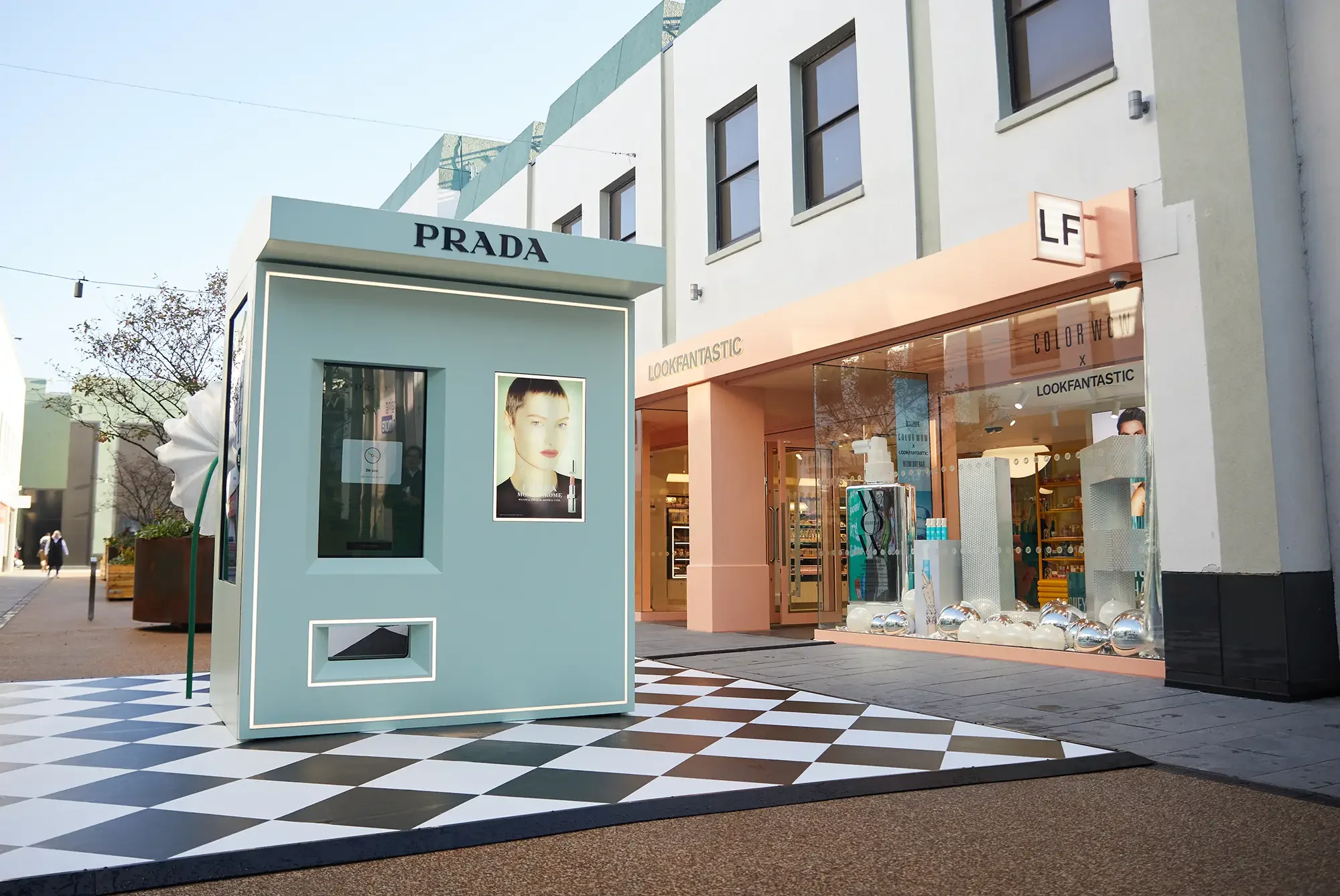 Prada Paradoxe, Fragrance Vending Machine outside Look Fantastic