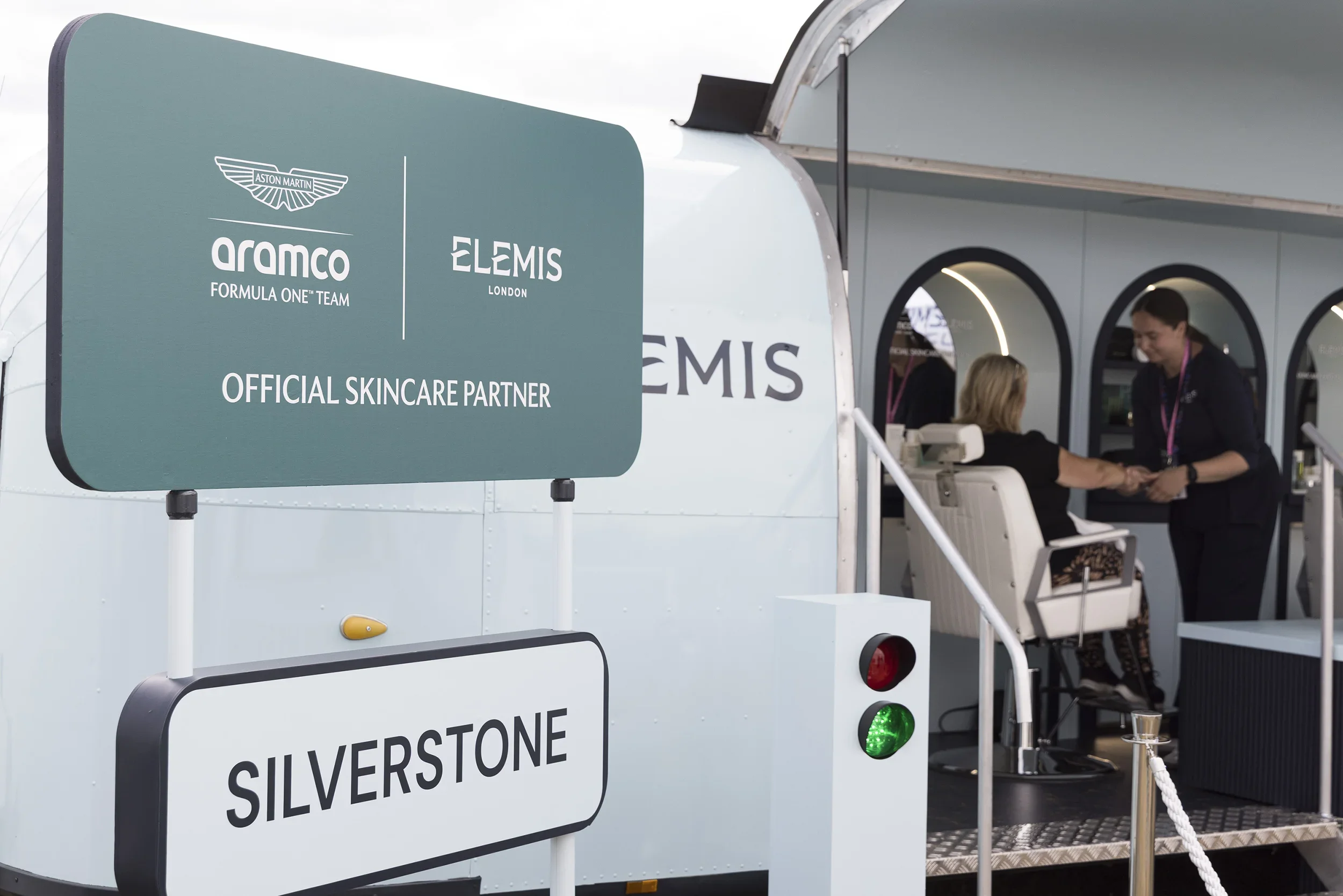Elemis, Pit stop pop-up. Experiential Agency UK Roadshow - Race Sign
