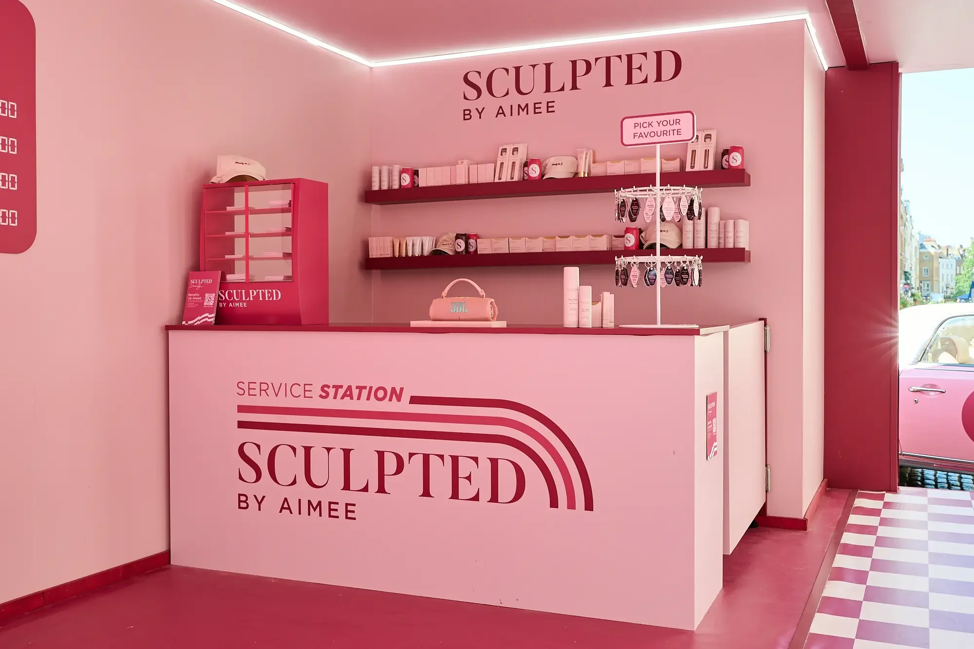Sculpted by Aimee, Experiential Marketing Pop-up, interior Counter