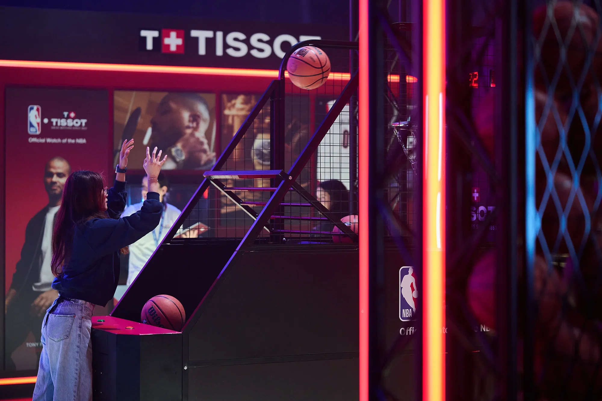 Tissot NBA House, Brand Experience, Women playing basketball