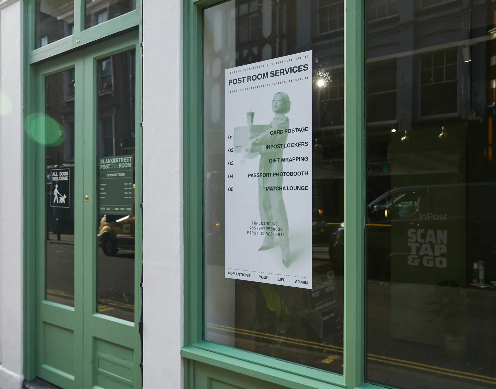 Blank Street Coffee, Post Room, Exterior