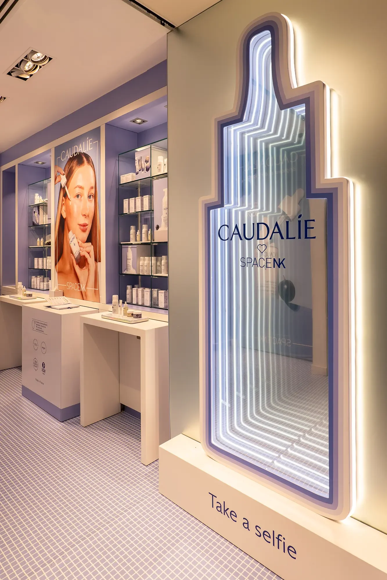 Caudalie, SpaceNK Pop-Up, Infinity mirror