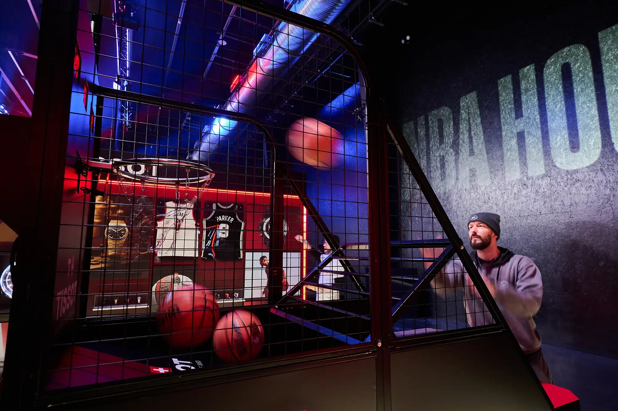 Tissot NBA House, Brand Experience, Man playing basketball