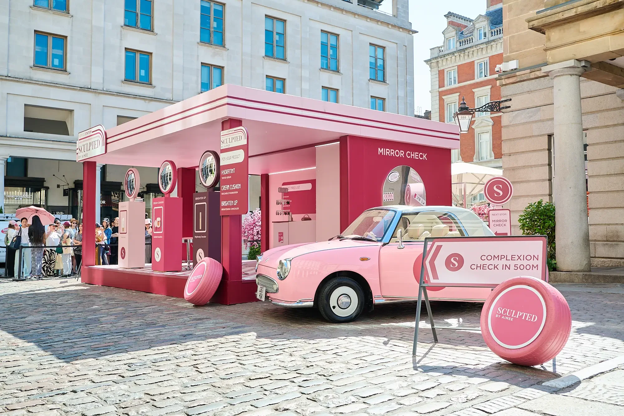 Sculpted by Aimee, Experiential Marketing Pop-up, Petrol Station with Car