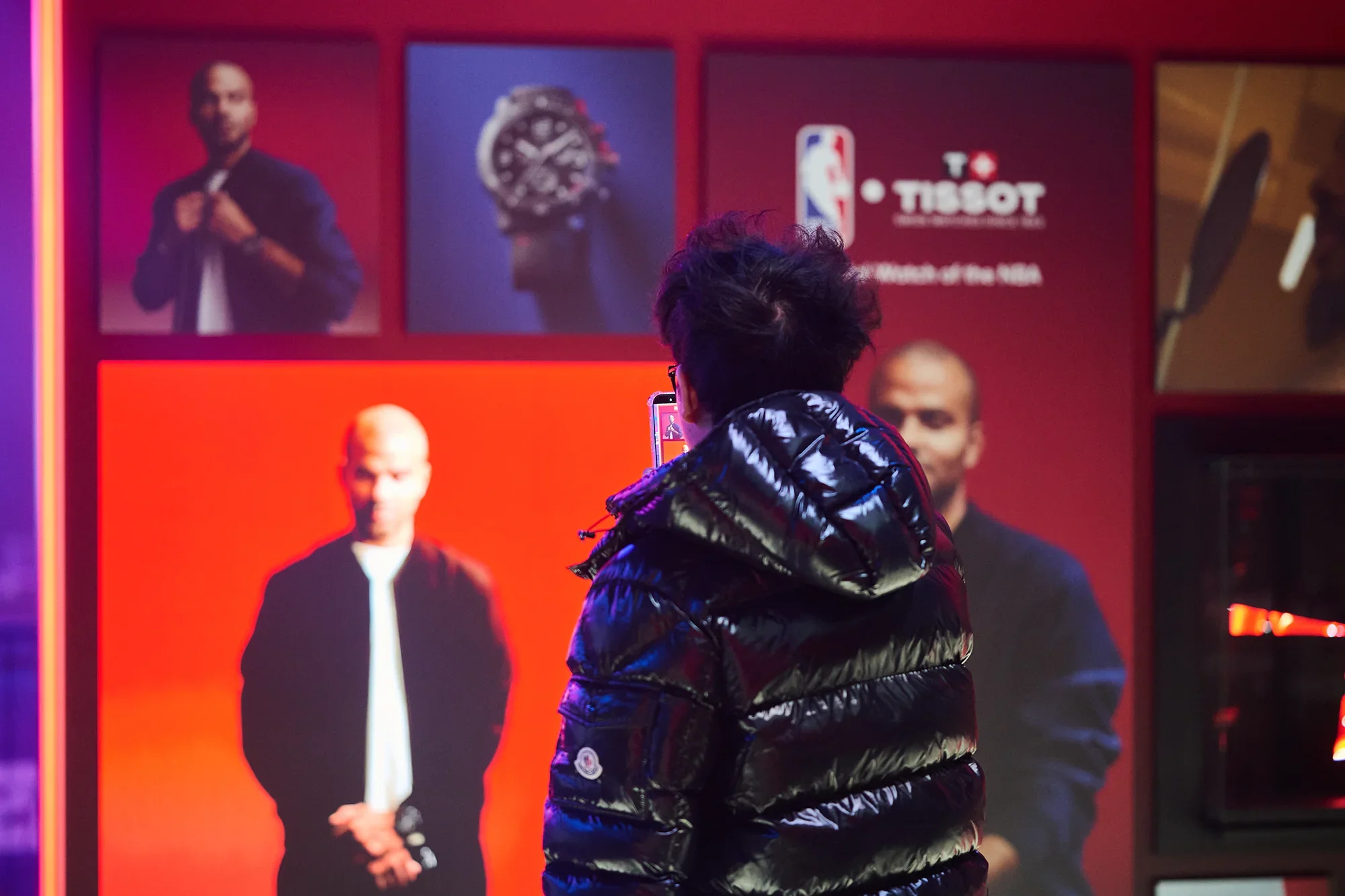 Tissot NBA House, Brand Experience, Man taking photo on wall of fame