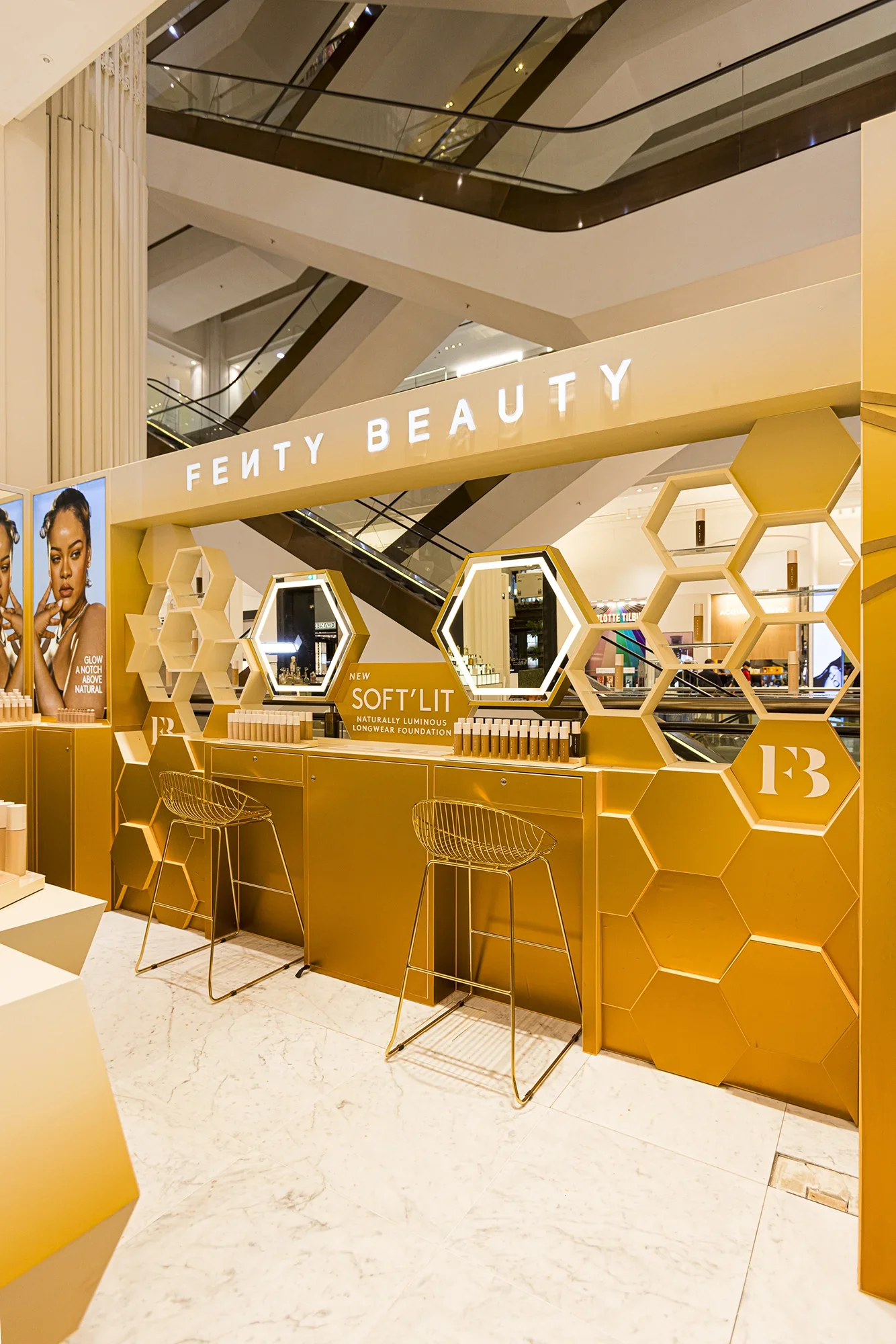 Fenty Beauty, Golden Hour, Visual merchandising, Selfridges