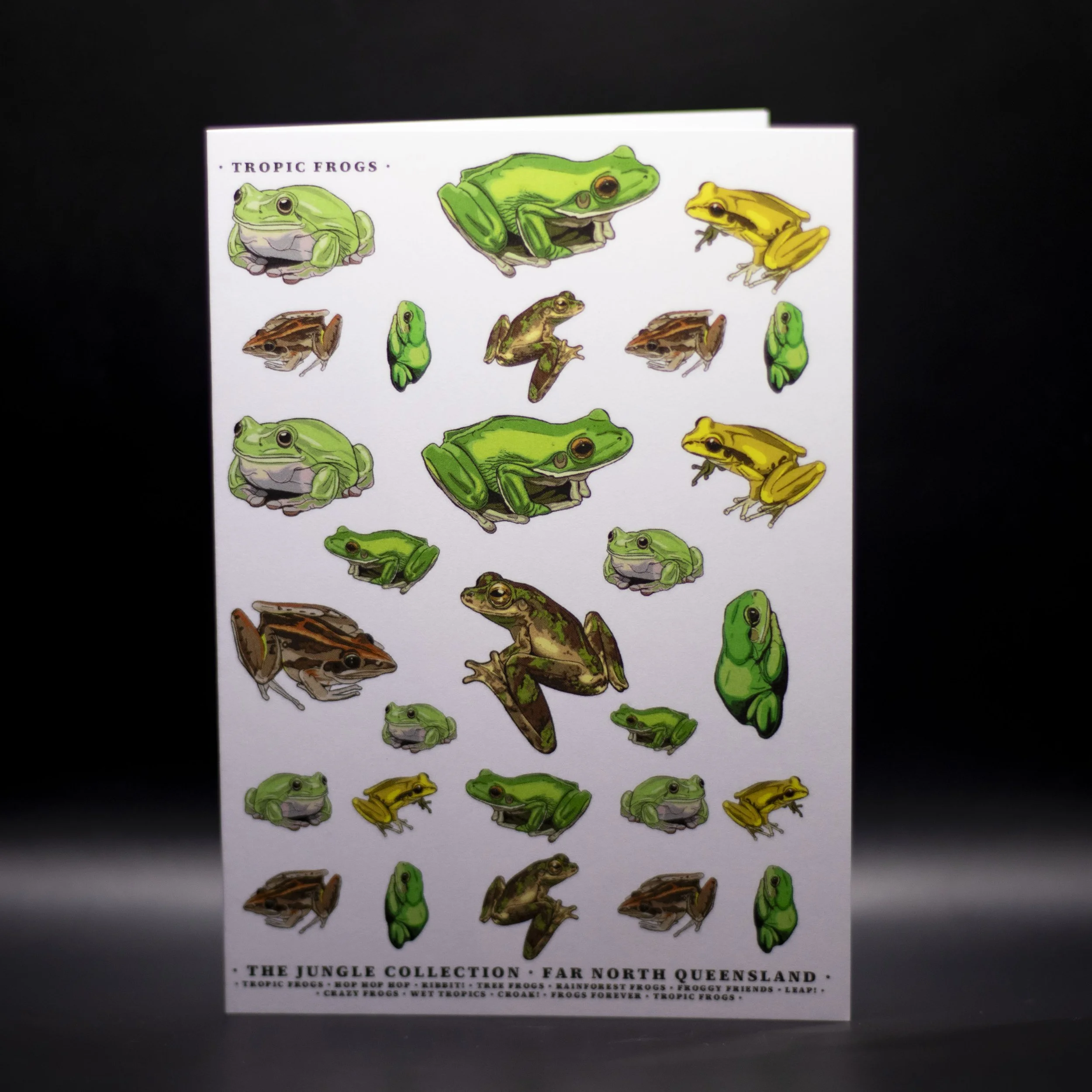'Tropic Frogs' Greeting Card