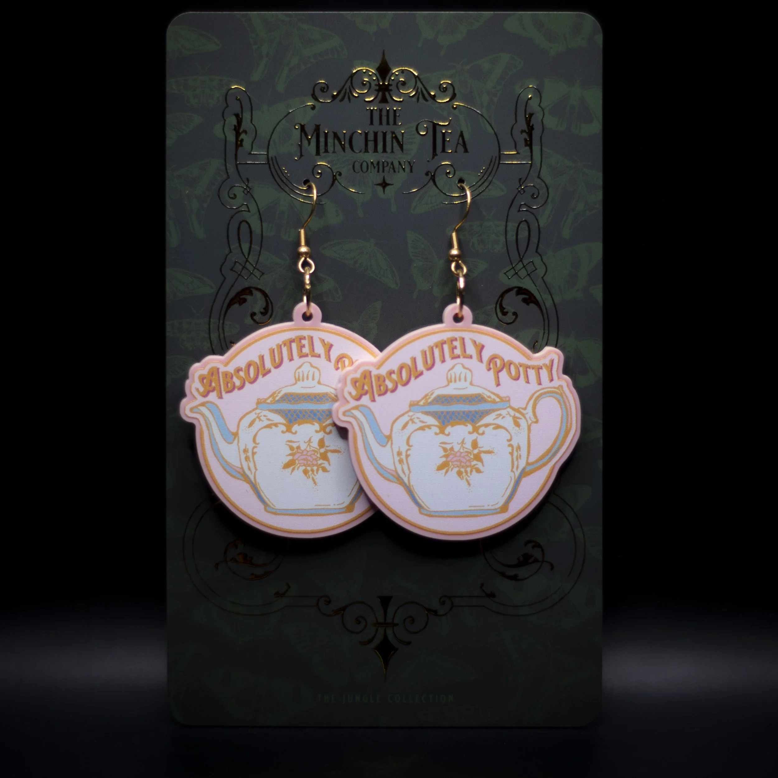 'Absolutely Potty' Acrylic Earrings (5cm)