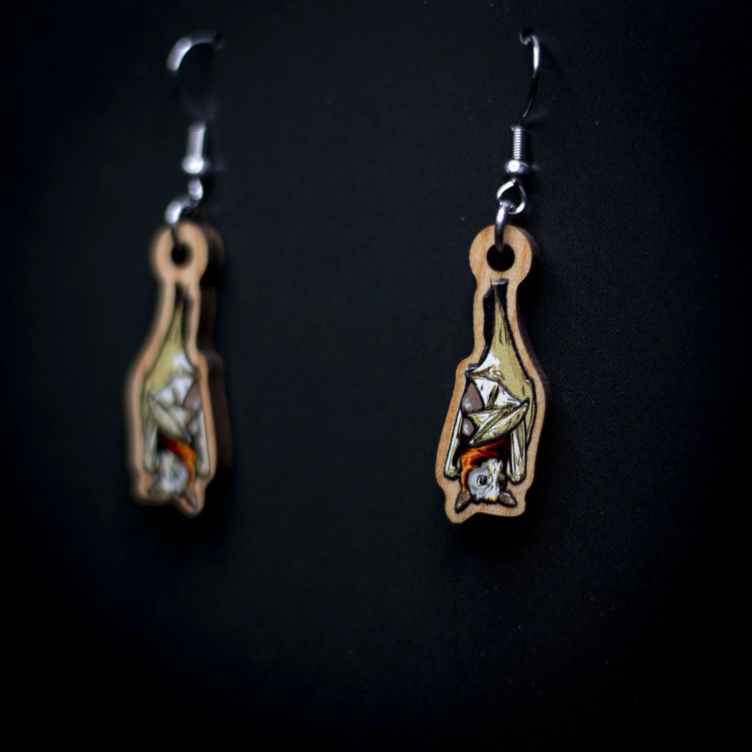 Little Red Flying Fox Earrings (Small 2.5cm)