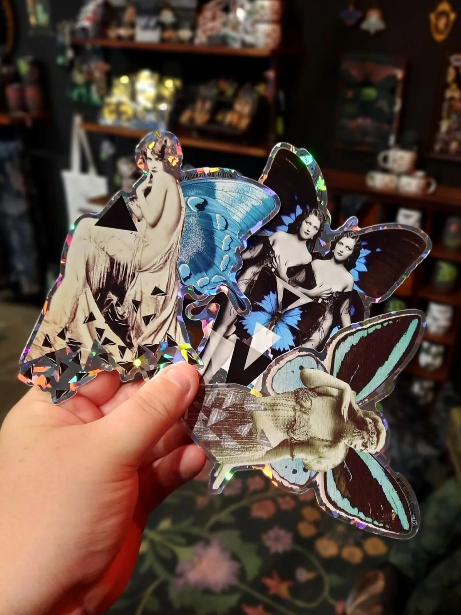 🦋 Our magical Butterfly Folie Fairy designs are now available as XL broken glass holographic stickers, and honestly&hellip; we&rsquo;ve fallen in love with them all over again. ✨🦋

Featuring original artwork by Cairns artist and owner Jenna Minchin