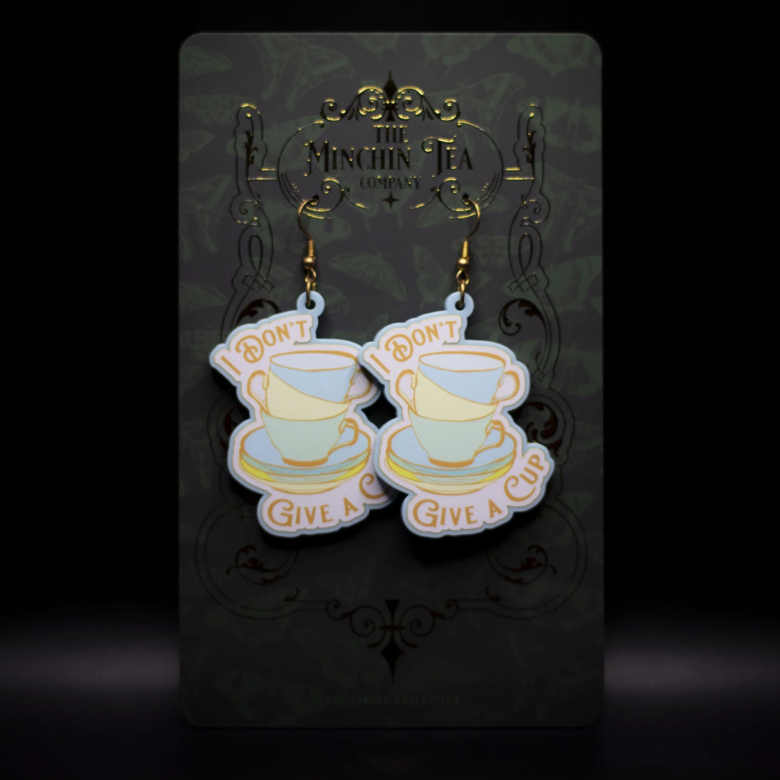 'I Don't Give A Cup' Acrylic Earrings (5cm)