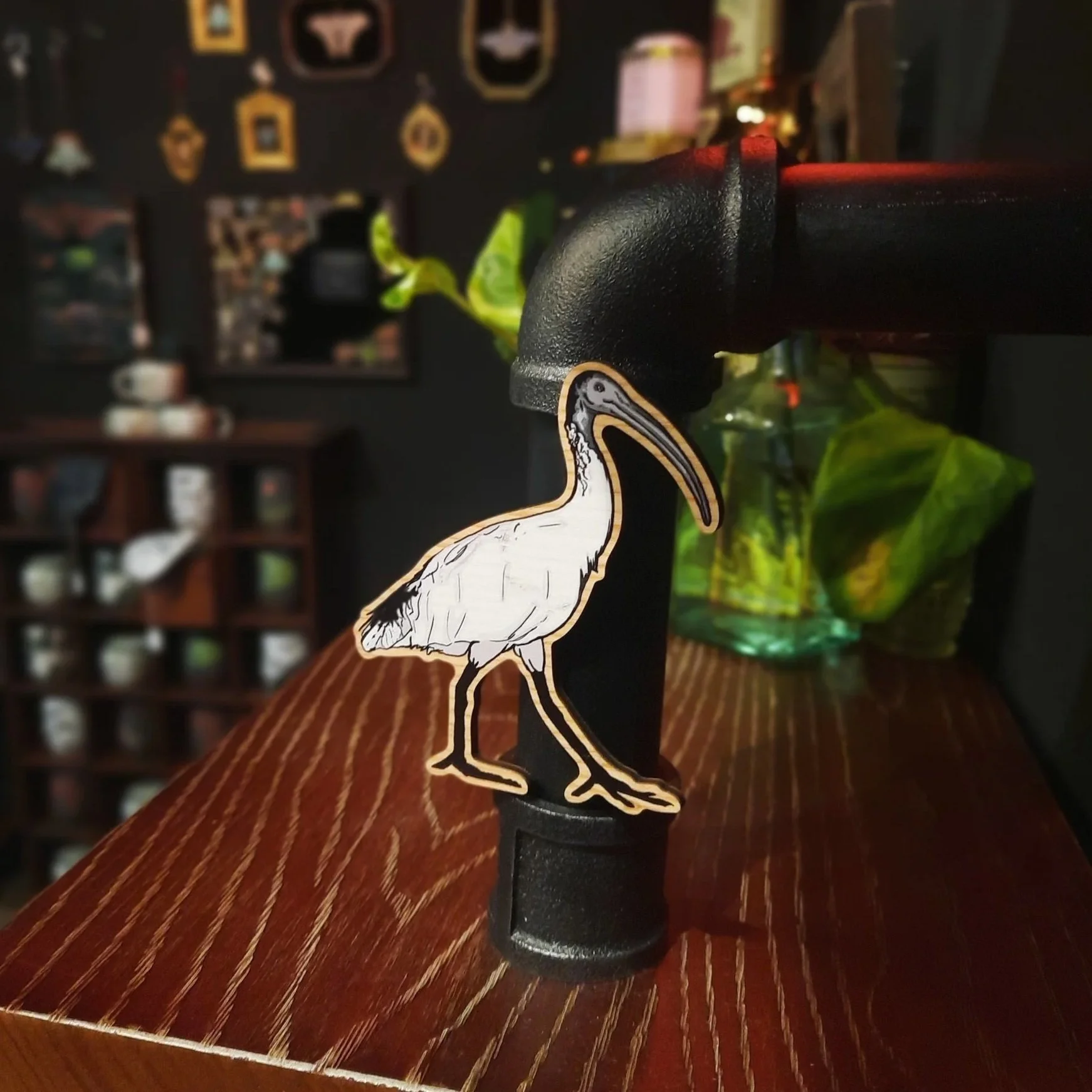 White Ibis Wooden Magnet