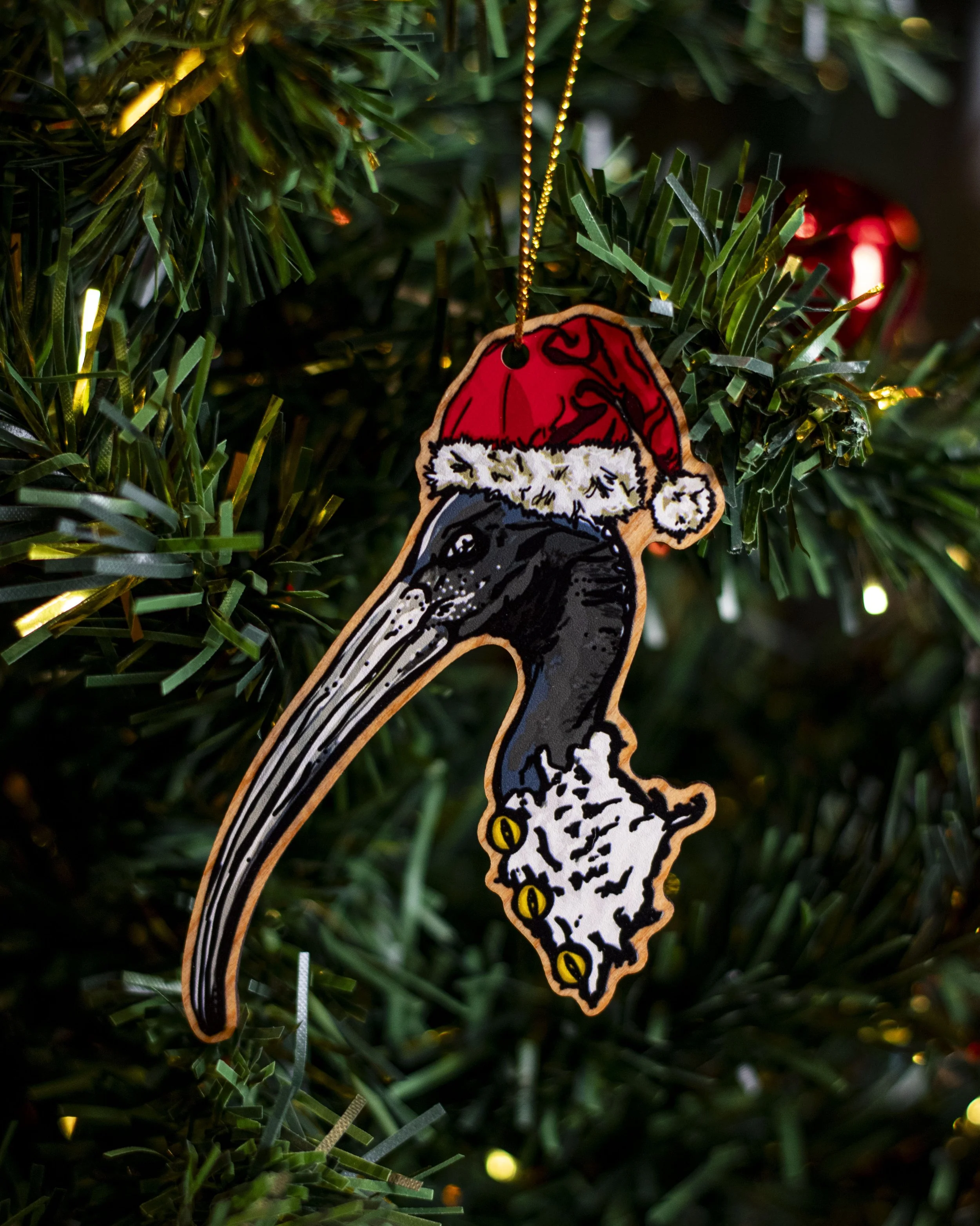 'Festive Bin Chicken' Christmas Ornament
