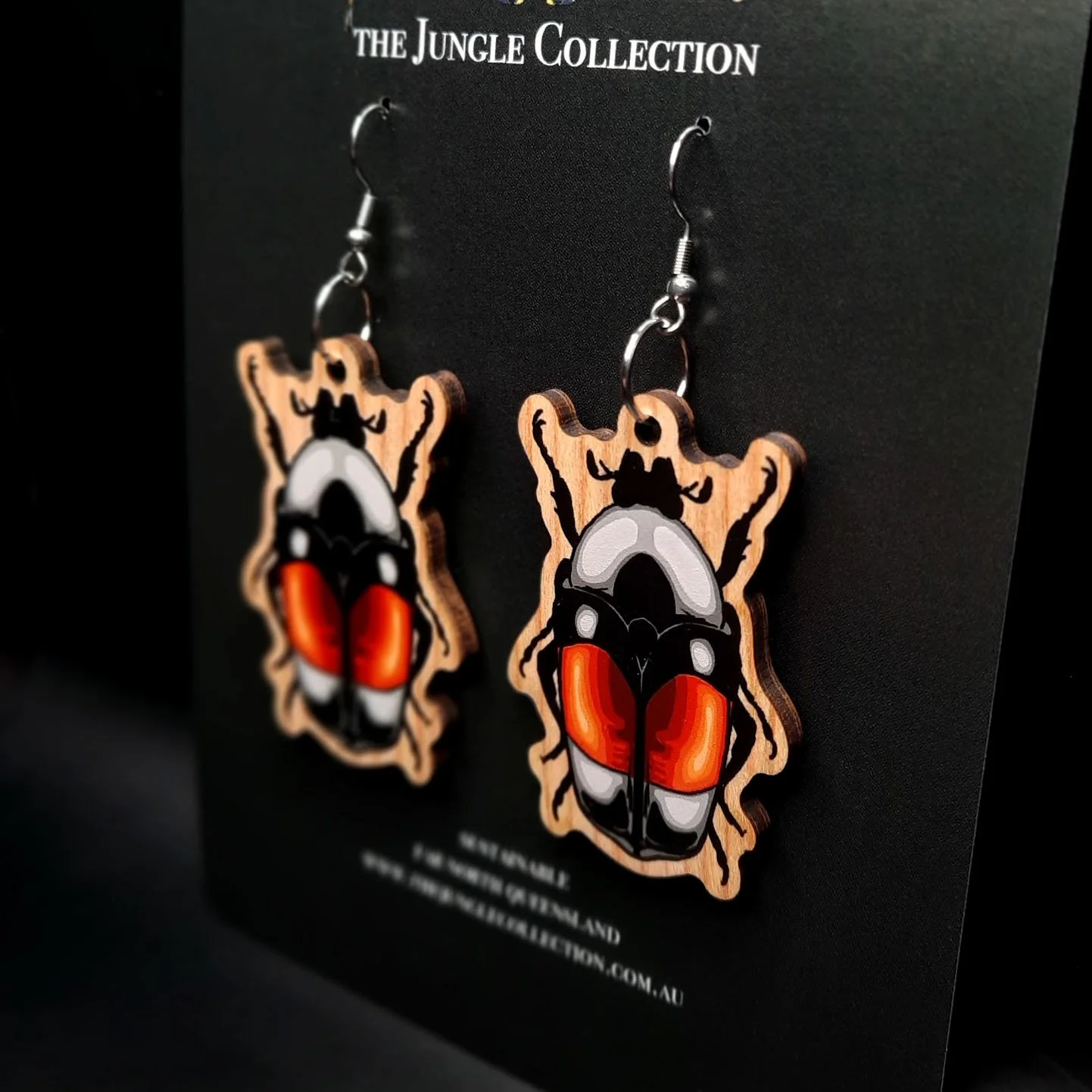 Red-spotted Chafer Beetle Earrings (Large 5cm)