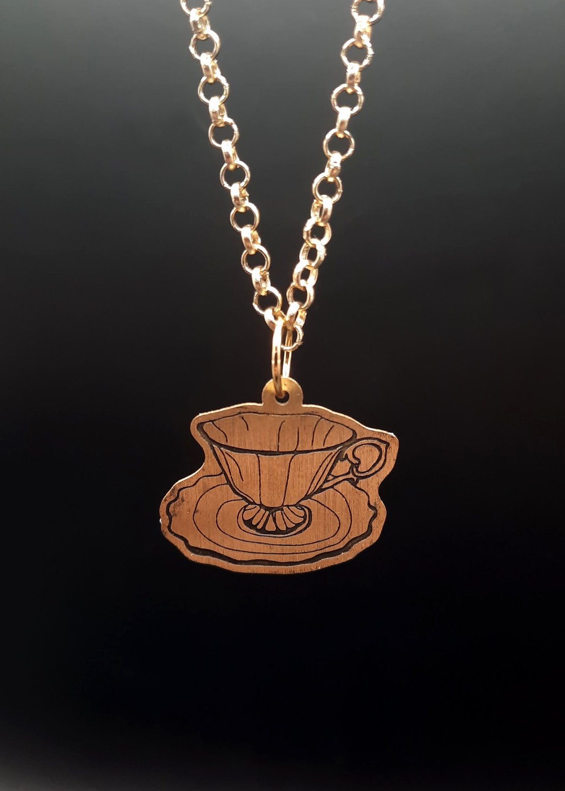 'Antiqued Brass Teacup' Necklace