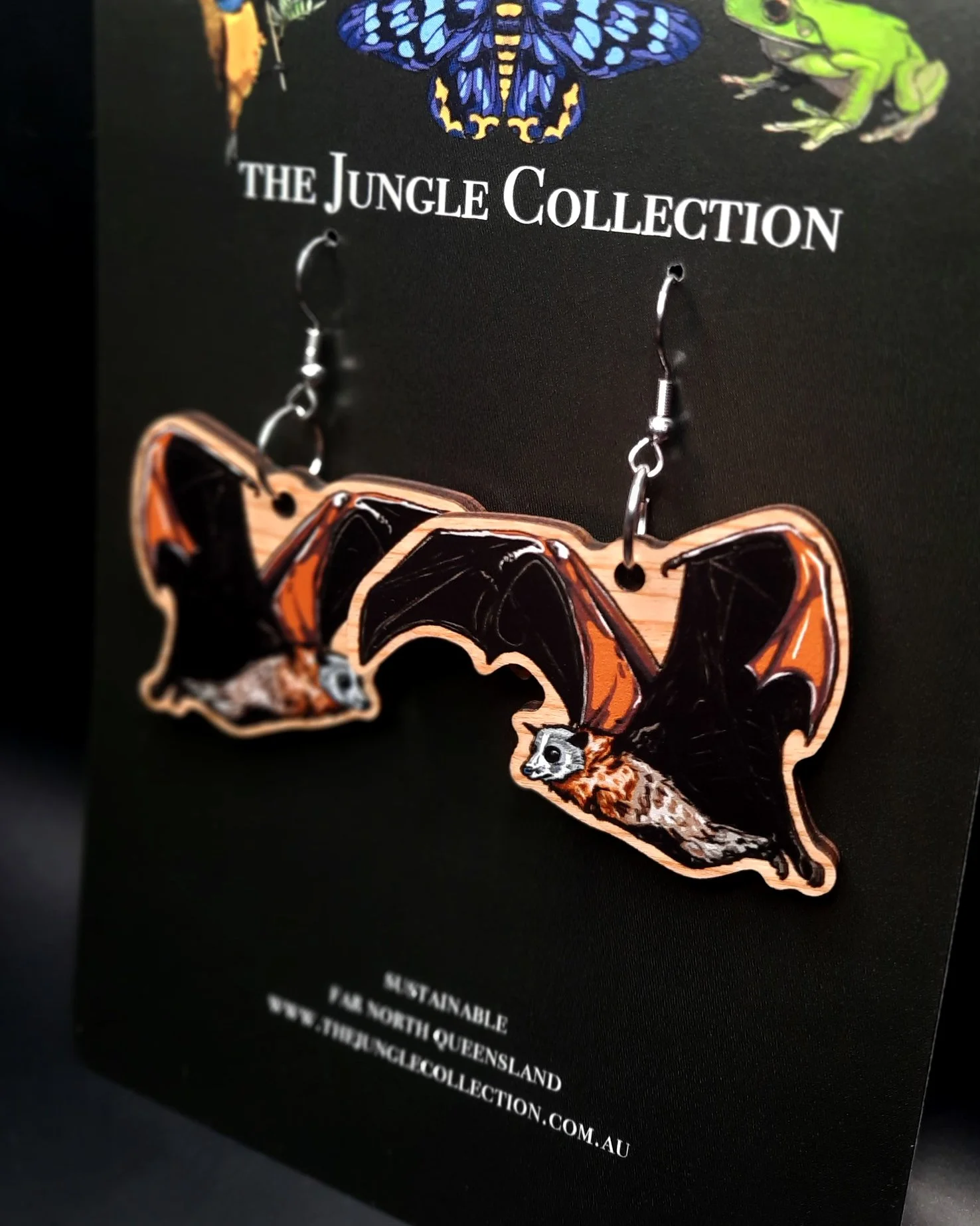 Grey-headed Flying Fox Earrings (XL)