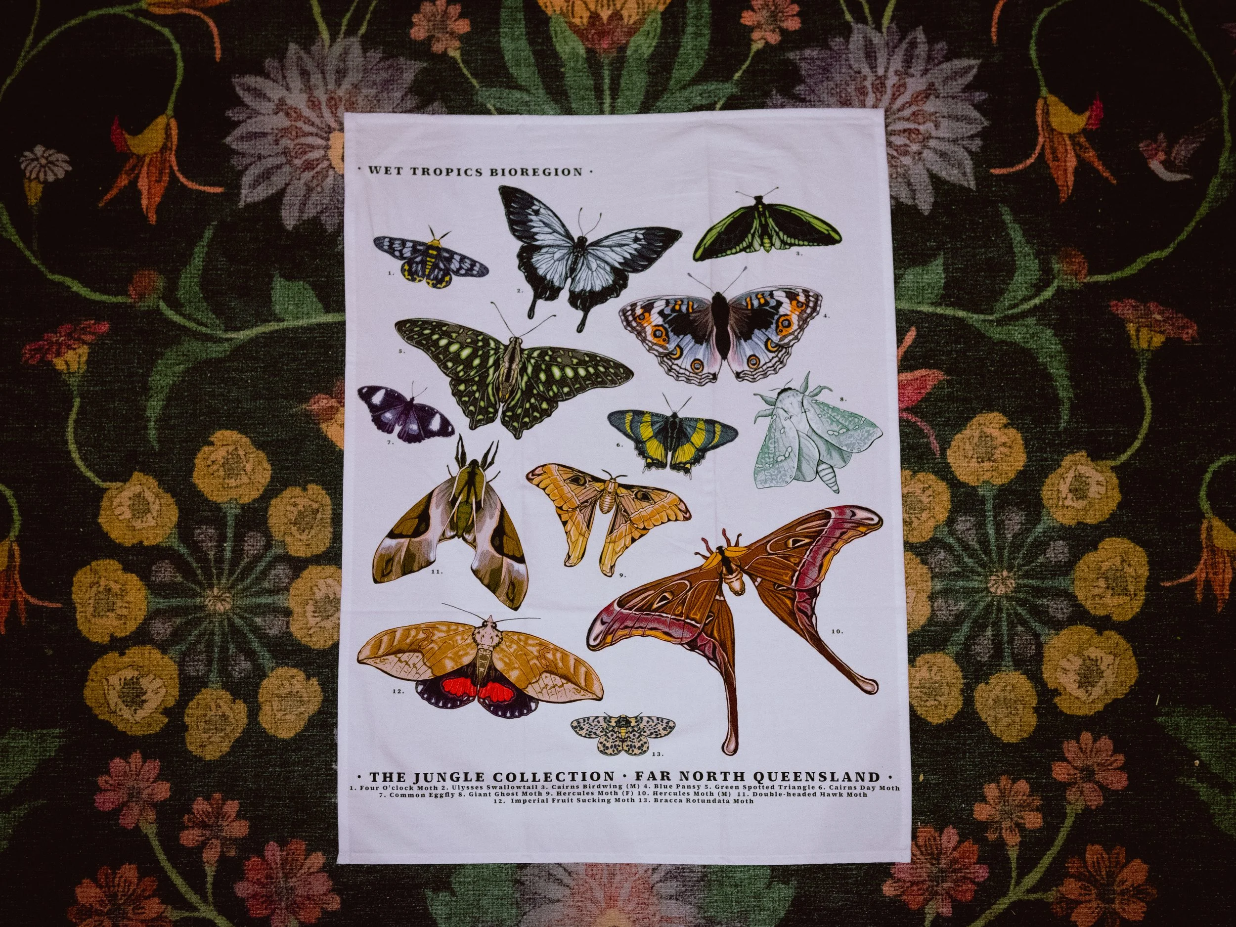 'Lepidoptera Lovers' Cotton Tea Towel