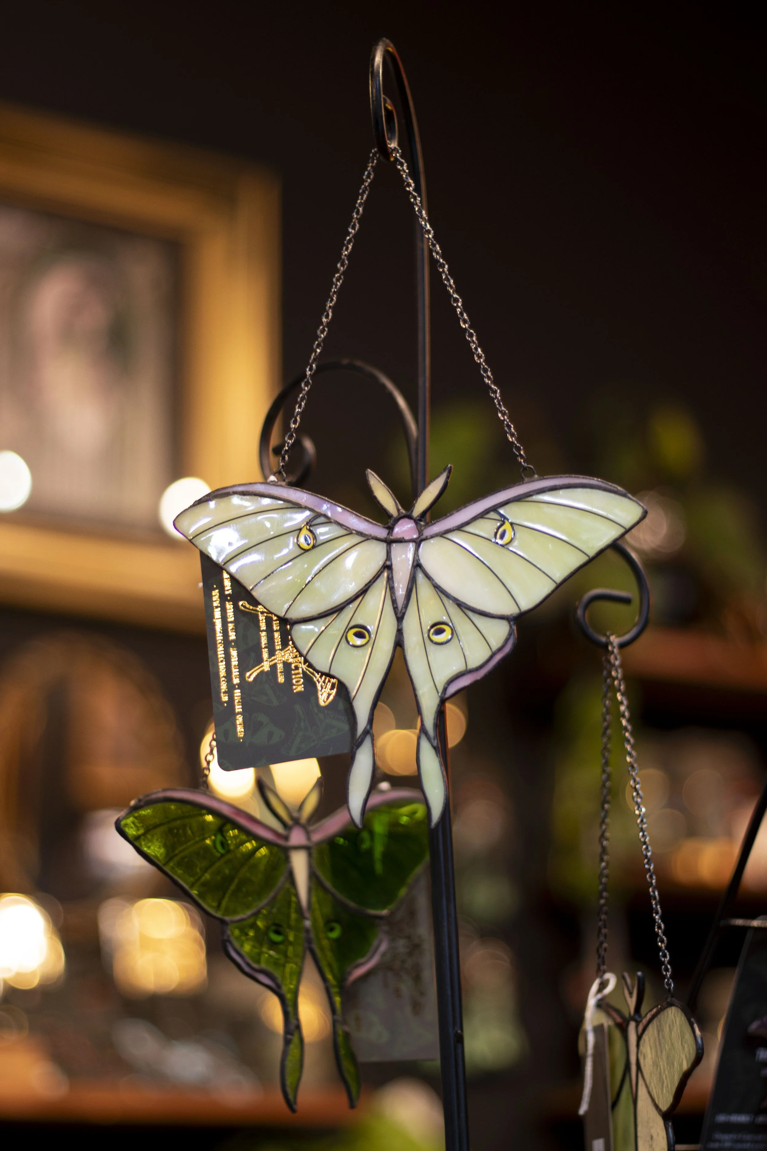 Lunar Moth Stained Glass Wall Hanging