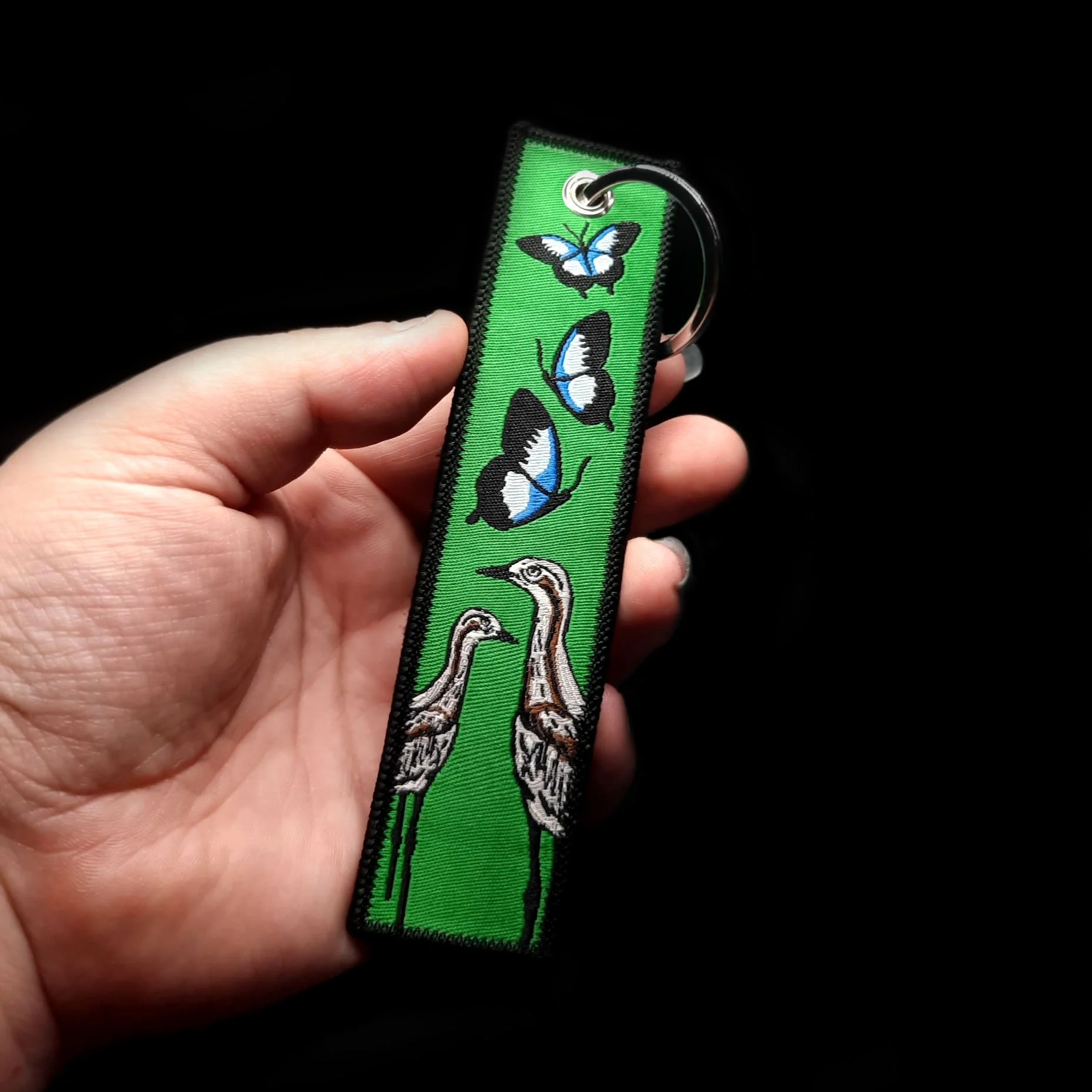 Stone-curlew Embroidered Keychain