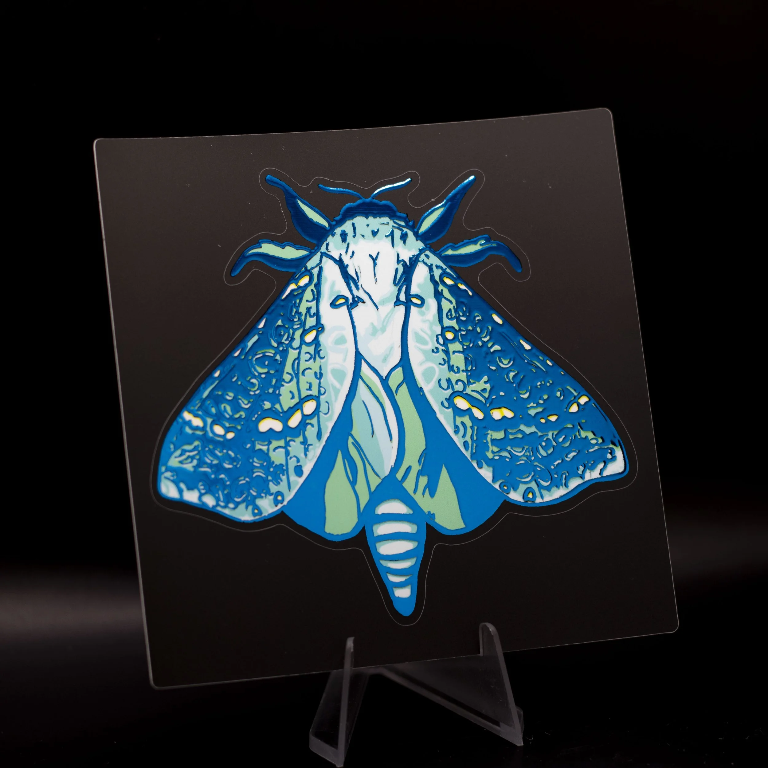 Ghost Moth Foil Sticker (10cm)