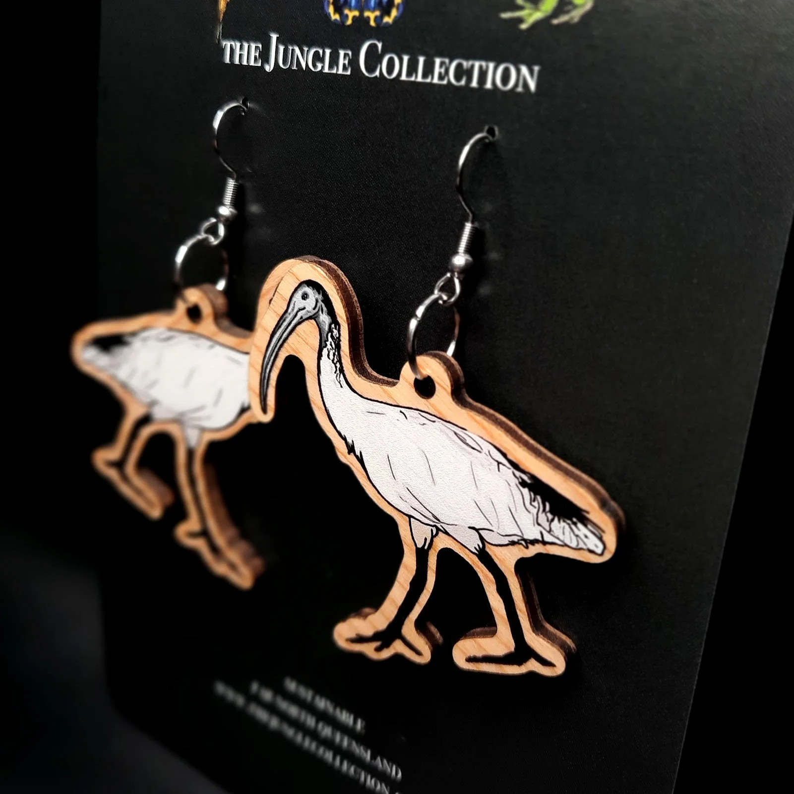 White Ibis Earrings (Large 5cm) - Full Body