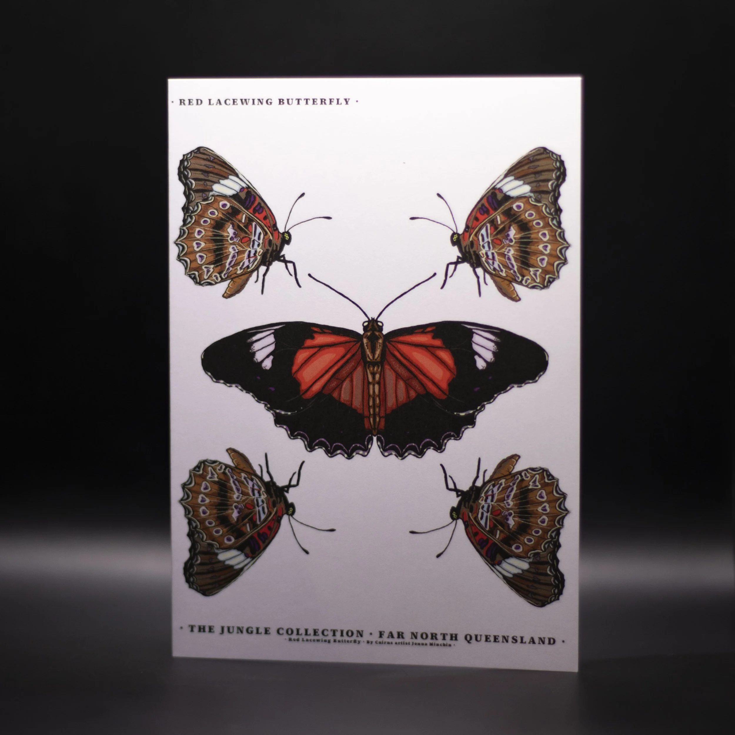 'Red Lacewing Butterfly' Greeting Card