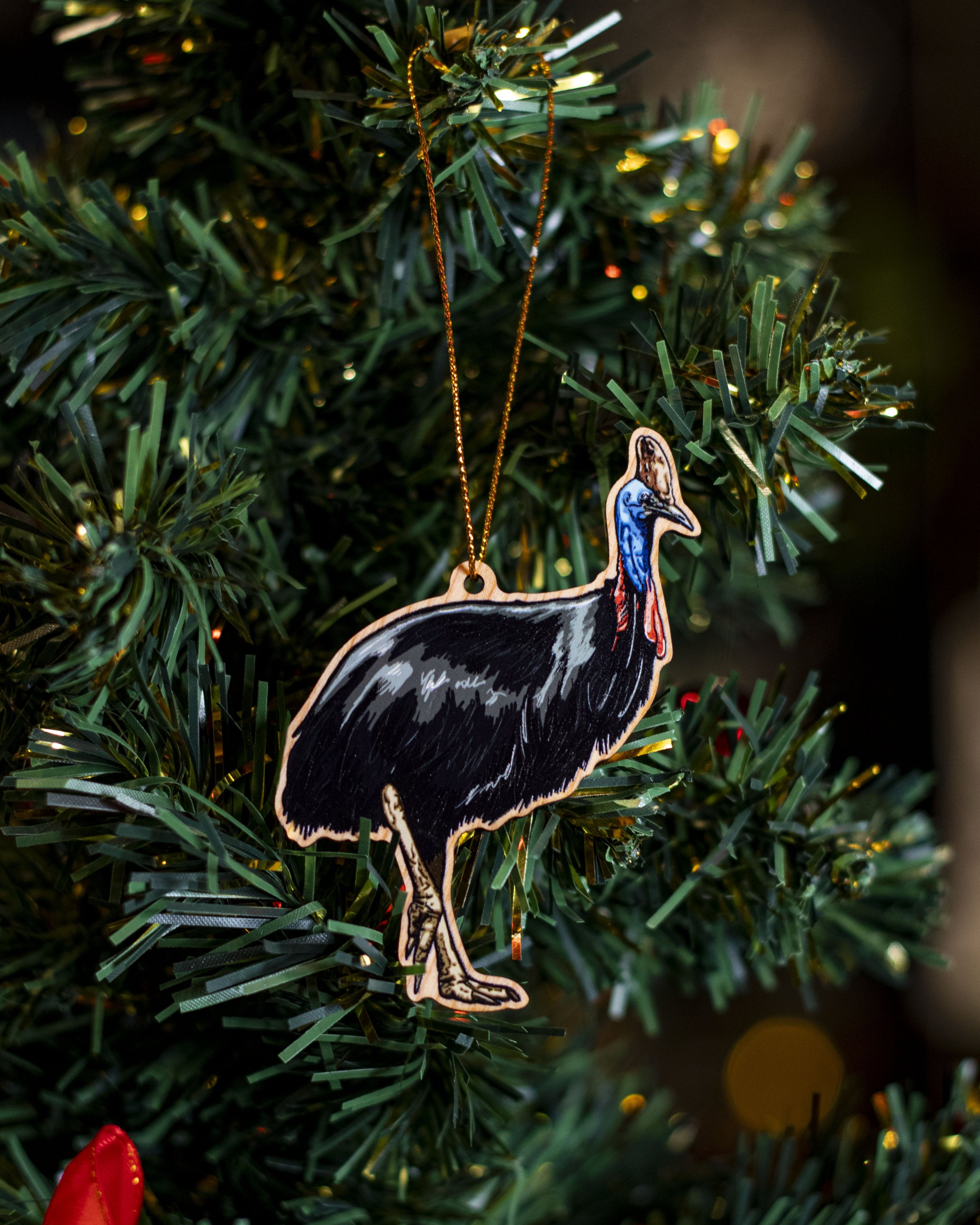'Southern Cassowary' Christmas Ornament - Full Body