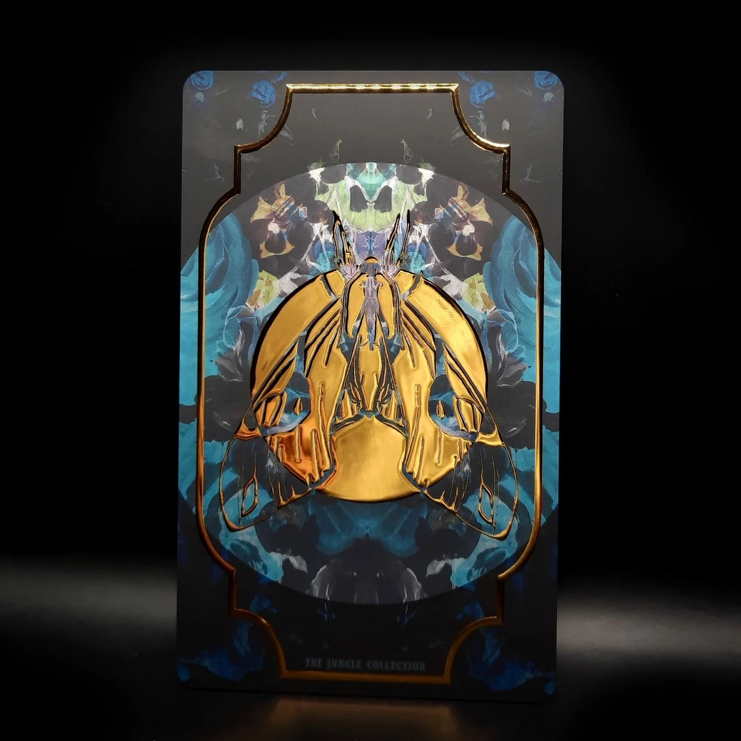 'Hawkmoth Blue' Gold Foil Art Card (89 x 146mm)
