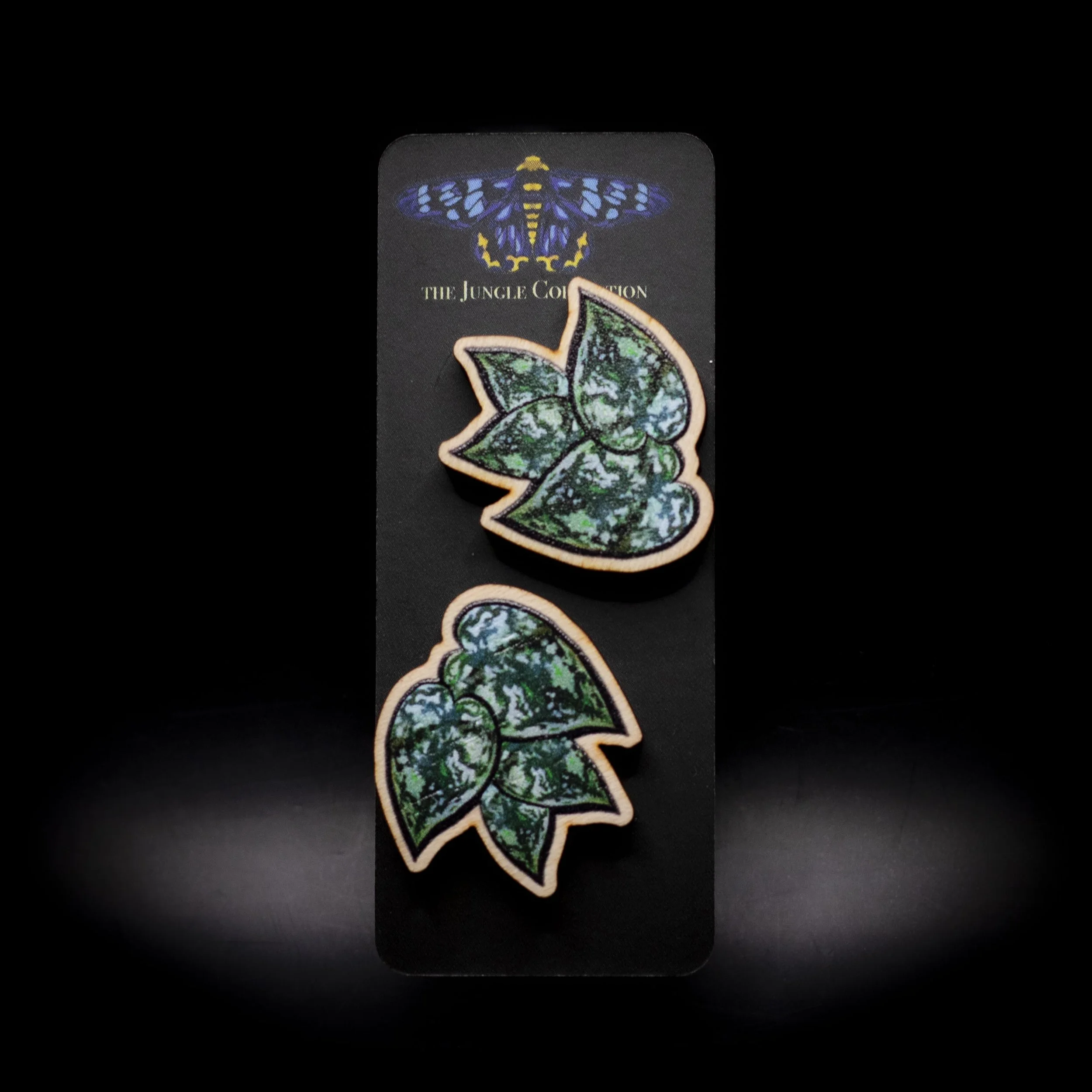 Scindapsus Pictus Stud Earrings (Large 2.5cm)