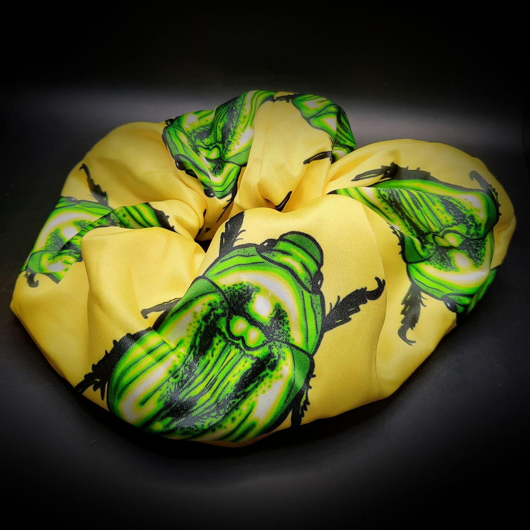 Green Christmas Beetle Oversized Hair Scrunchie (15cm)