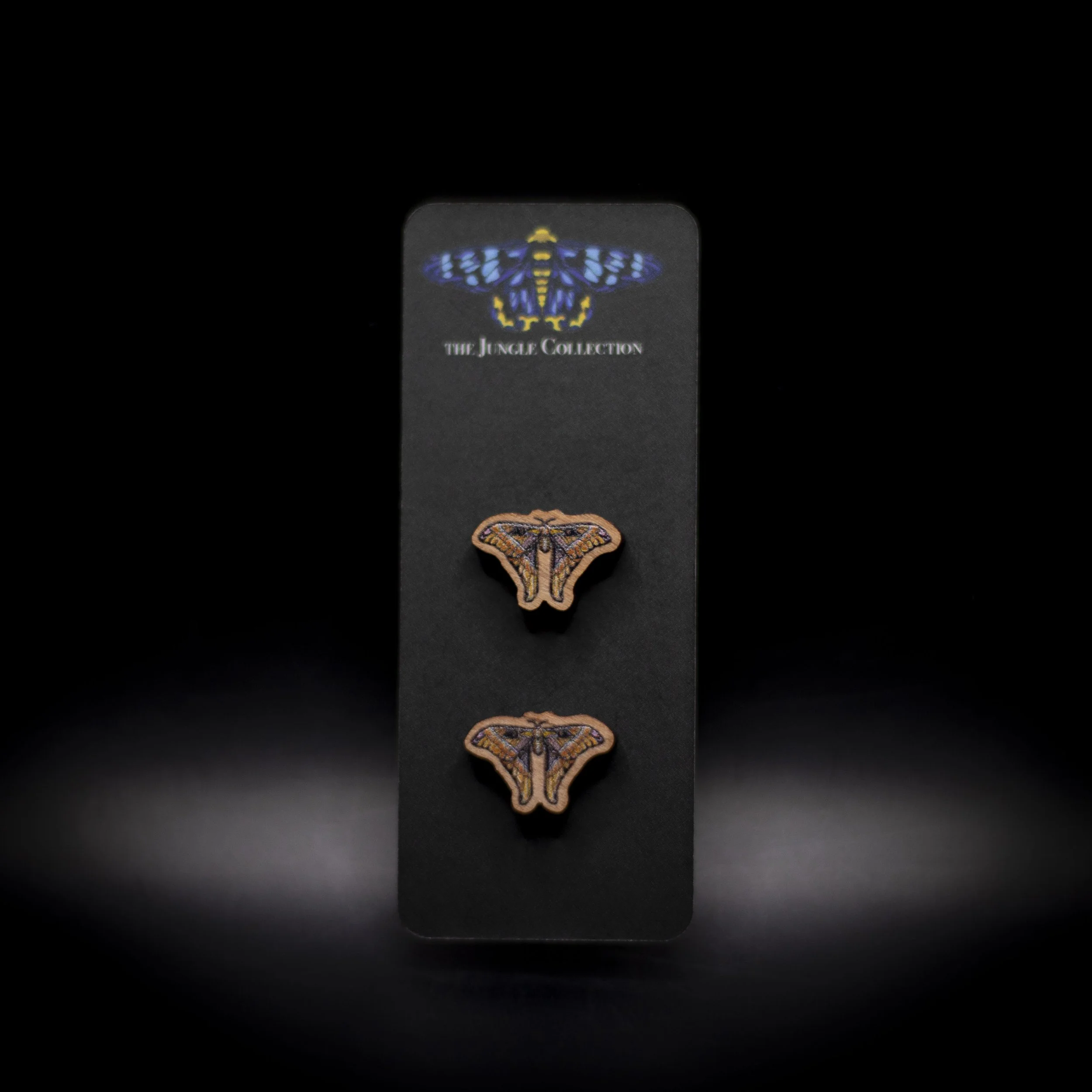 Hercules Moth Stud Earrings (Miniature 1cm) - Female