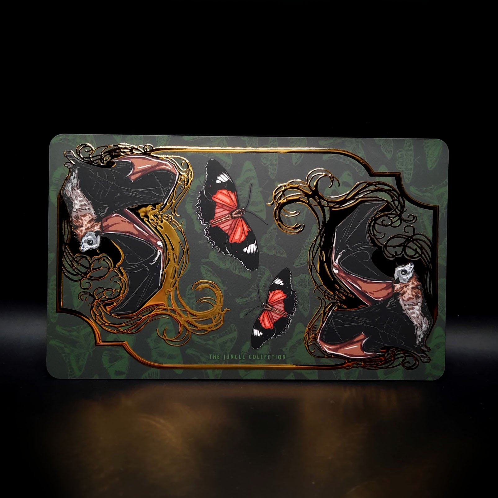 'Bat Nouveau' Gold Foil Art Card (89 x 146mm)