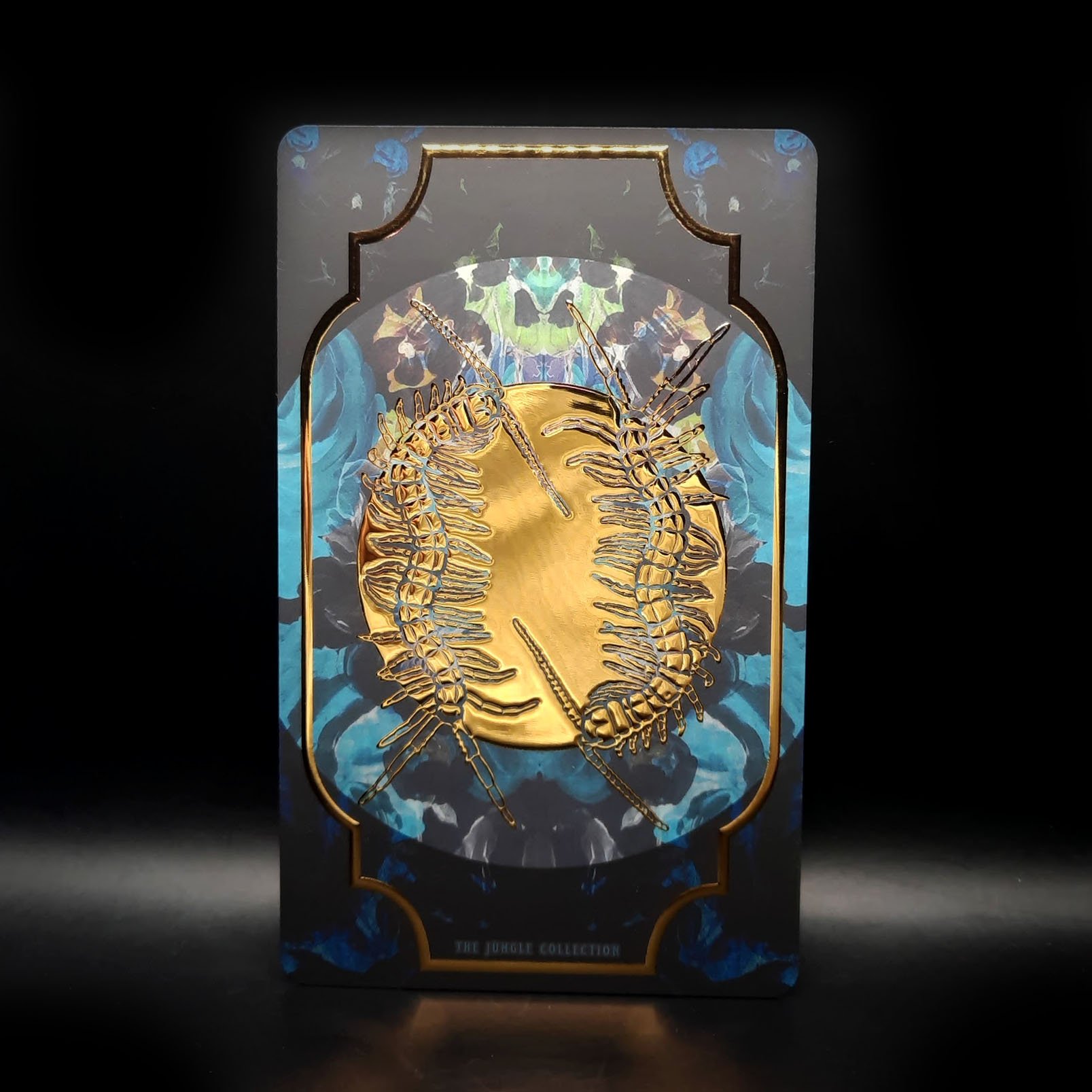 'Centipede Blue' Gold Foil Art Card (89 x 146mm)