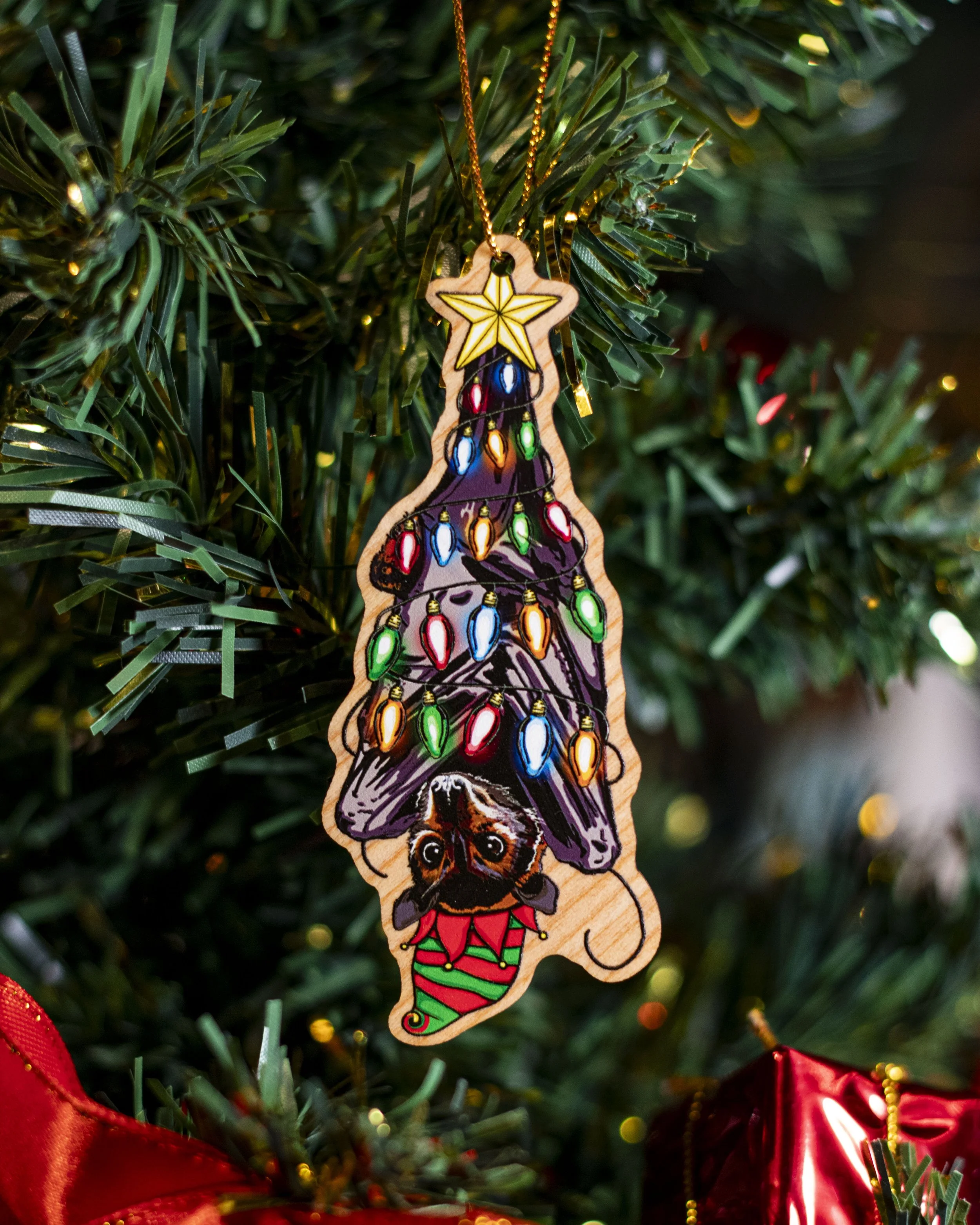 'Festive Bat' Christmas Ornament