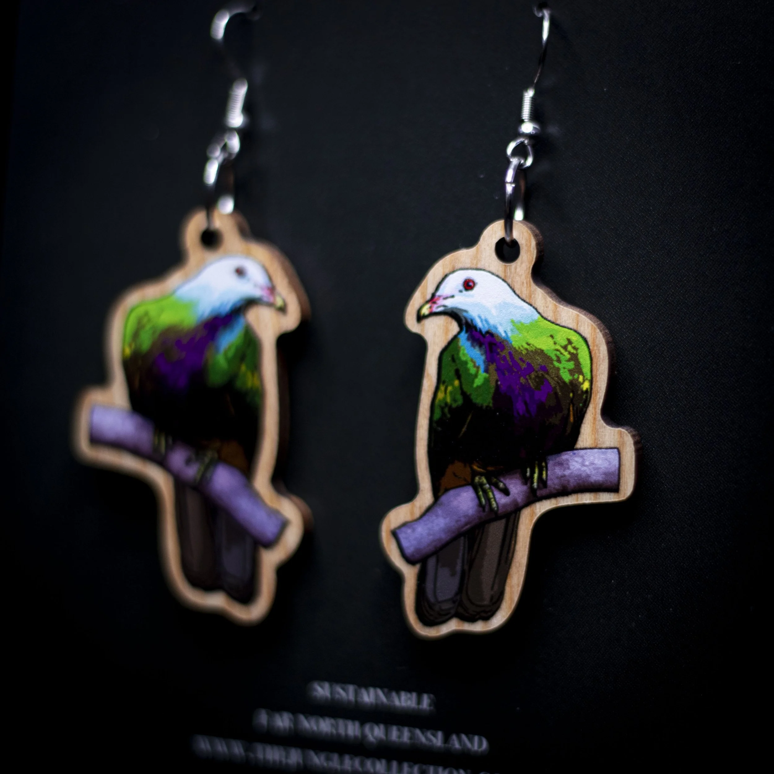 Wompoo Fruit Dove Earrings (Large 5cm)