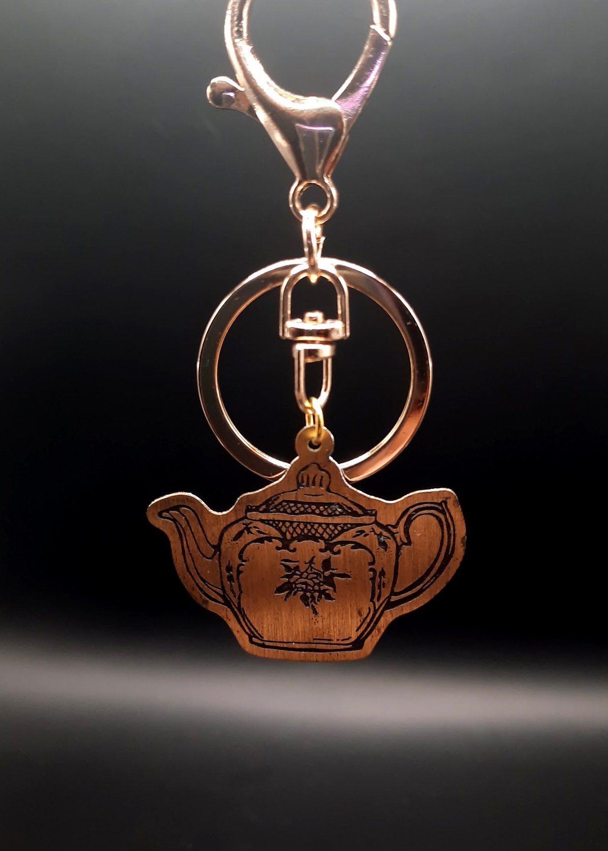 "Antiqued Brass Teapot" Keychain