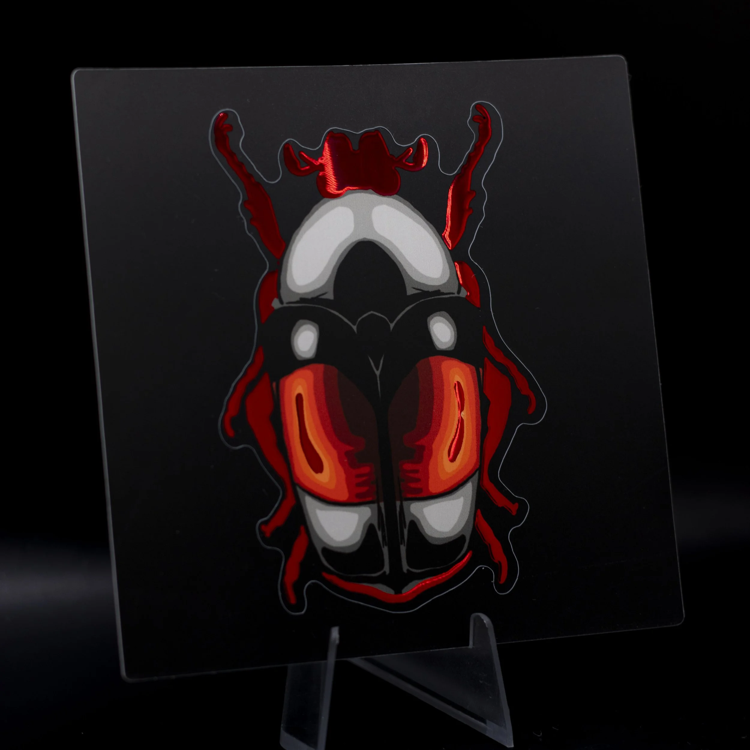 Red Spotted Chafer Beetle Foil Sticker (10cm)