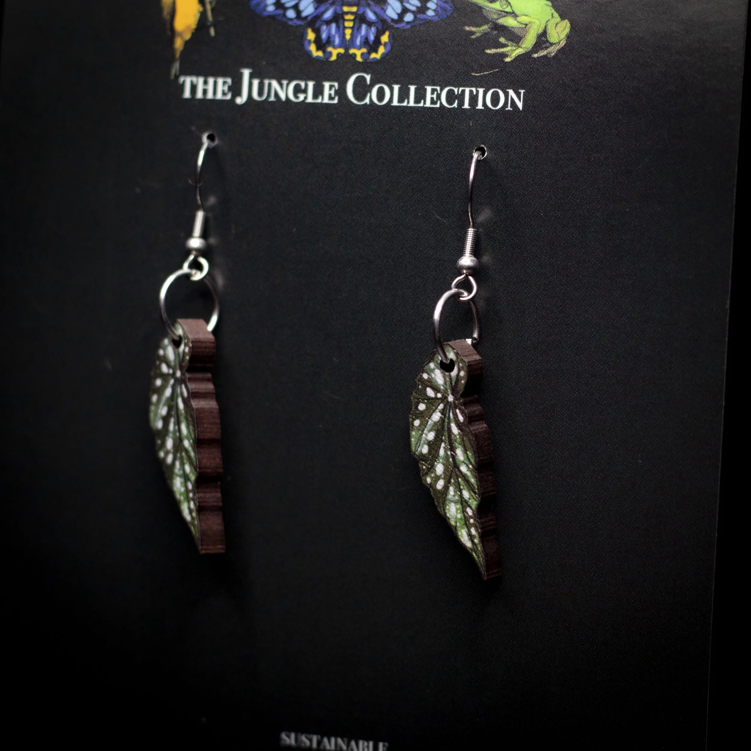 Polka Dot Begonia Earrings (Small 2.5cm)