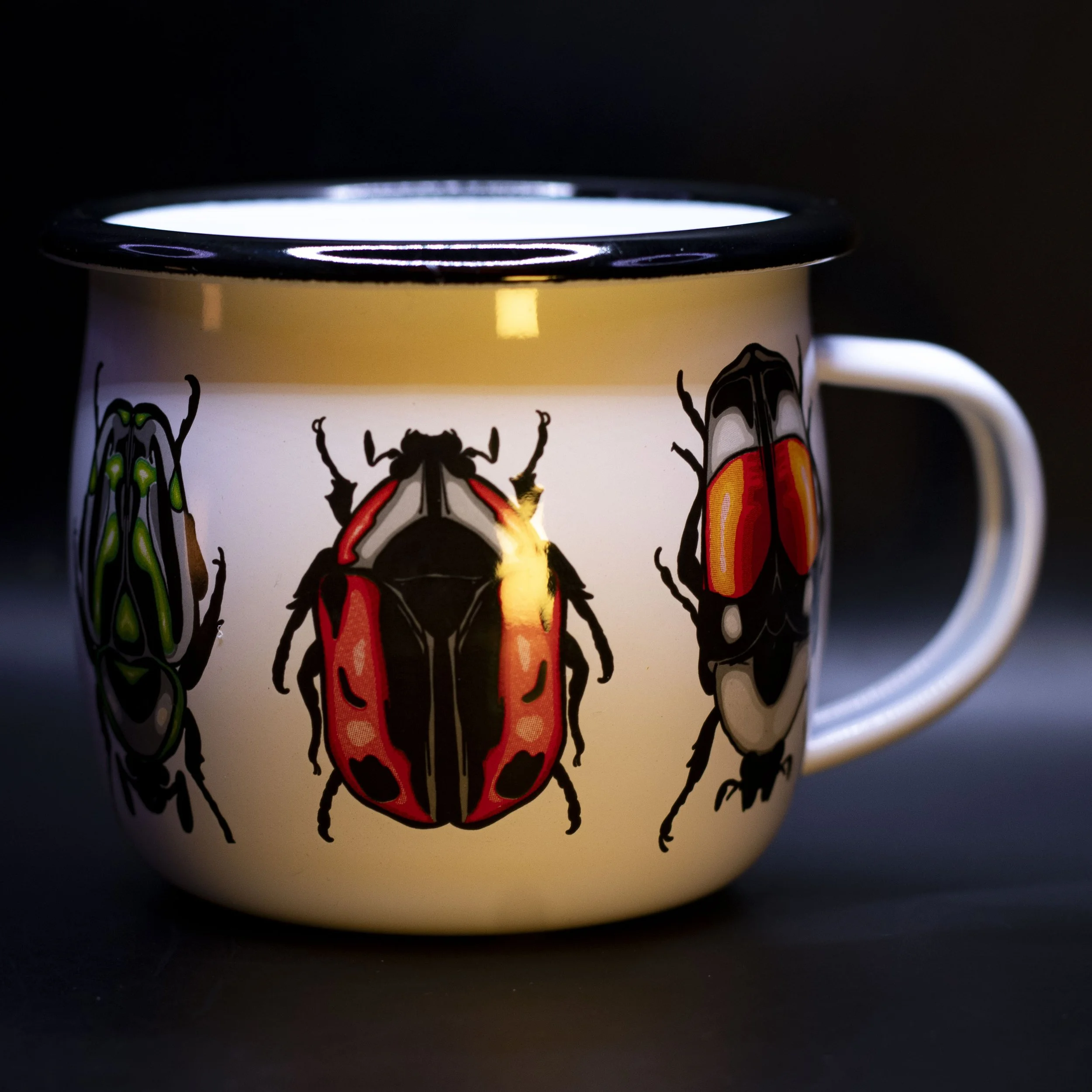 'Scarab Beetles' Enamel Mug