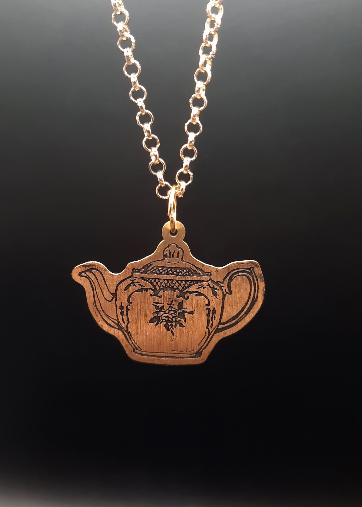 'Antiqued Brass Teapot' Necklace