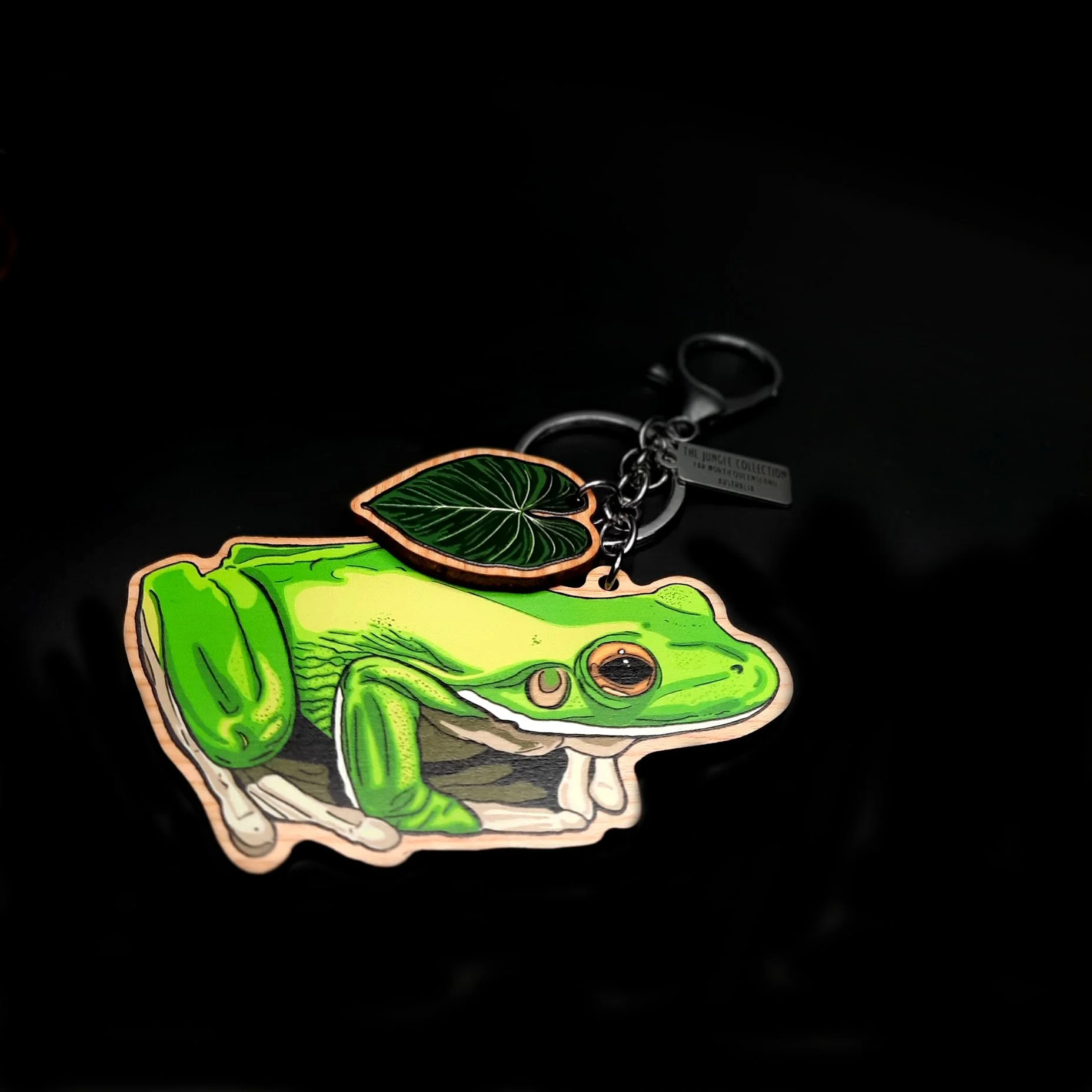 White-lipped Green Tree Frog Keychain