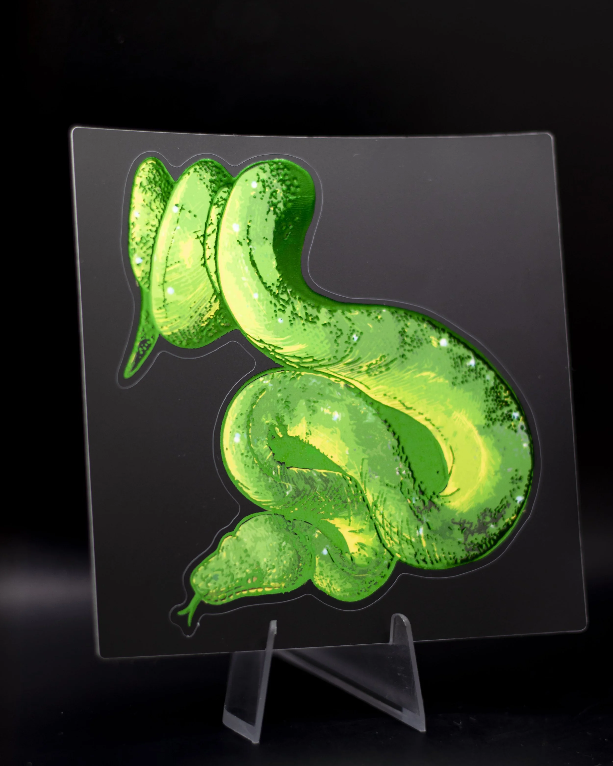 Green Tree Python Foil Sticker (10cm)