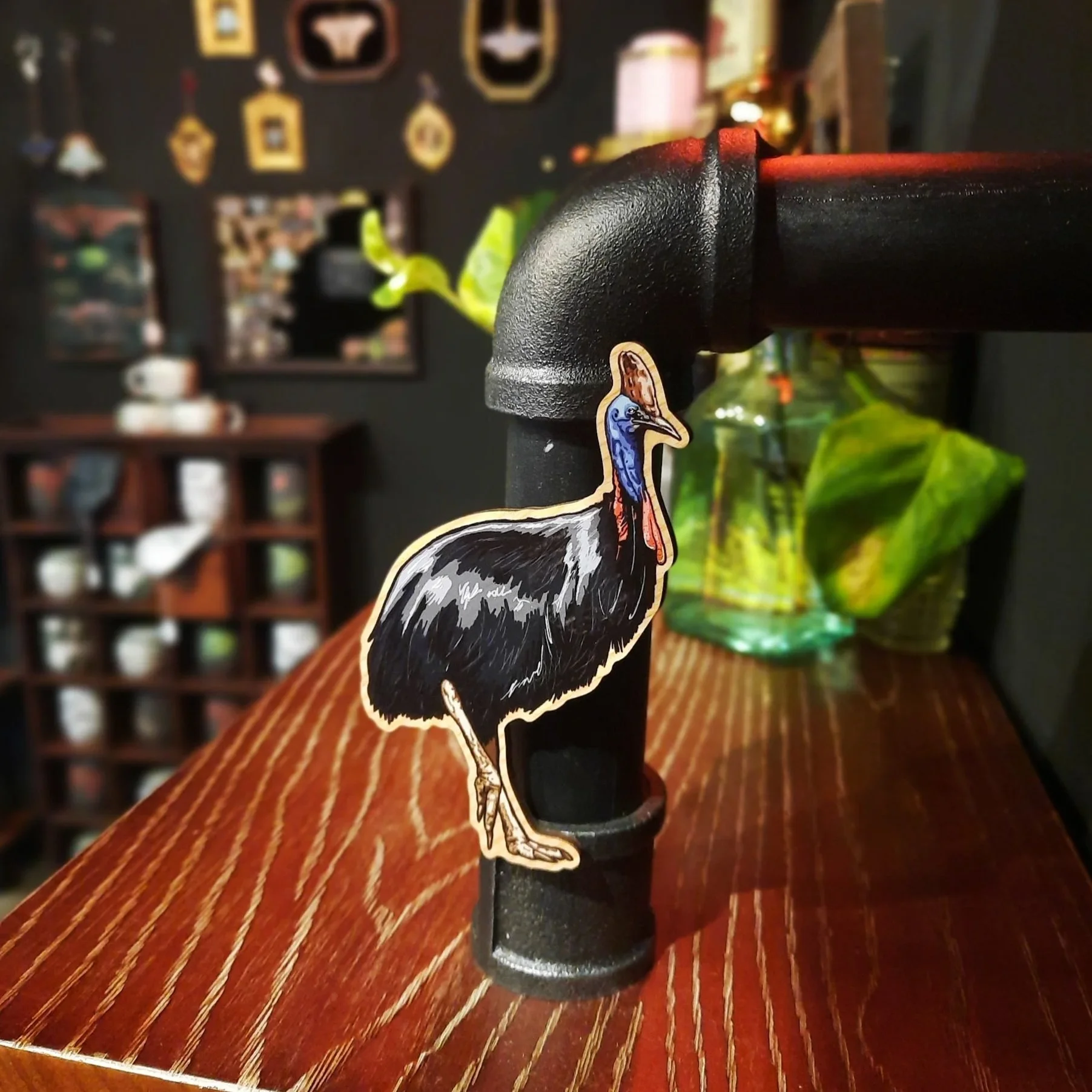 Southern Cassowary Wooden Magnet - Full Body
