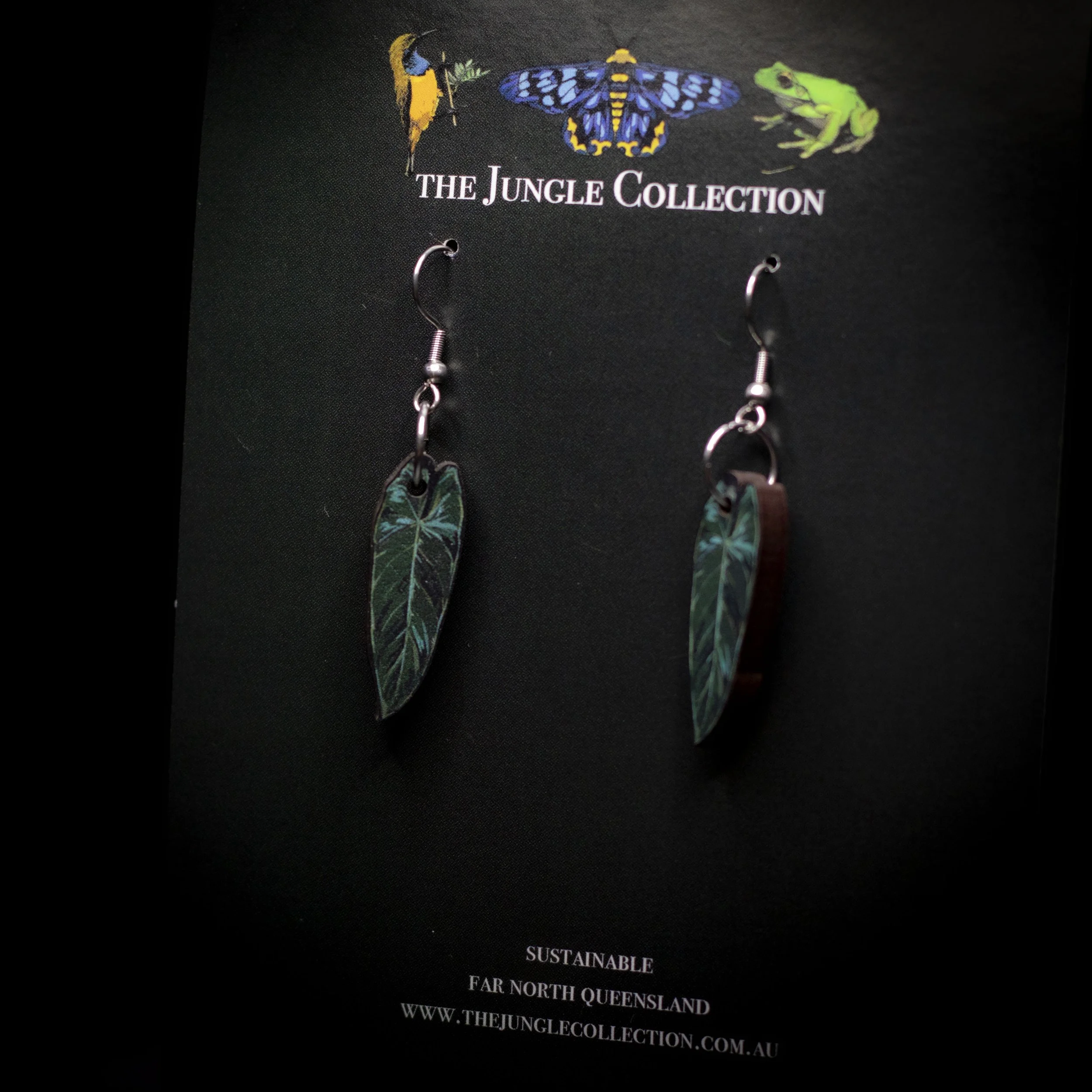 Philodendron Melanochrysum Earrings (Small 2.5cm)