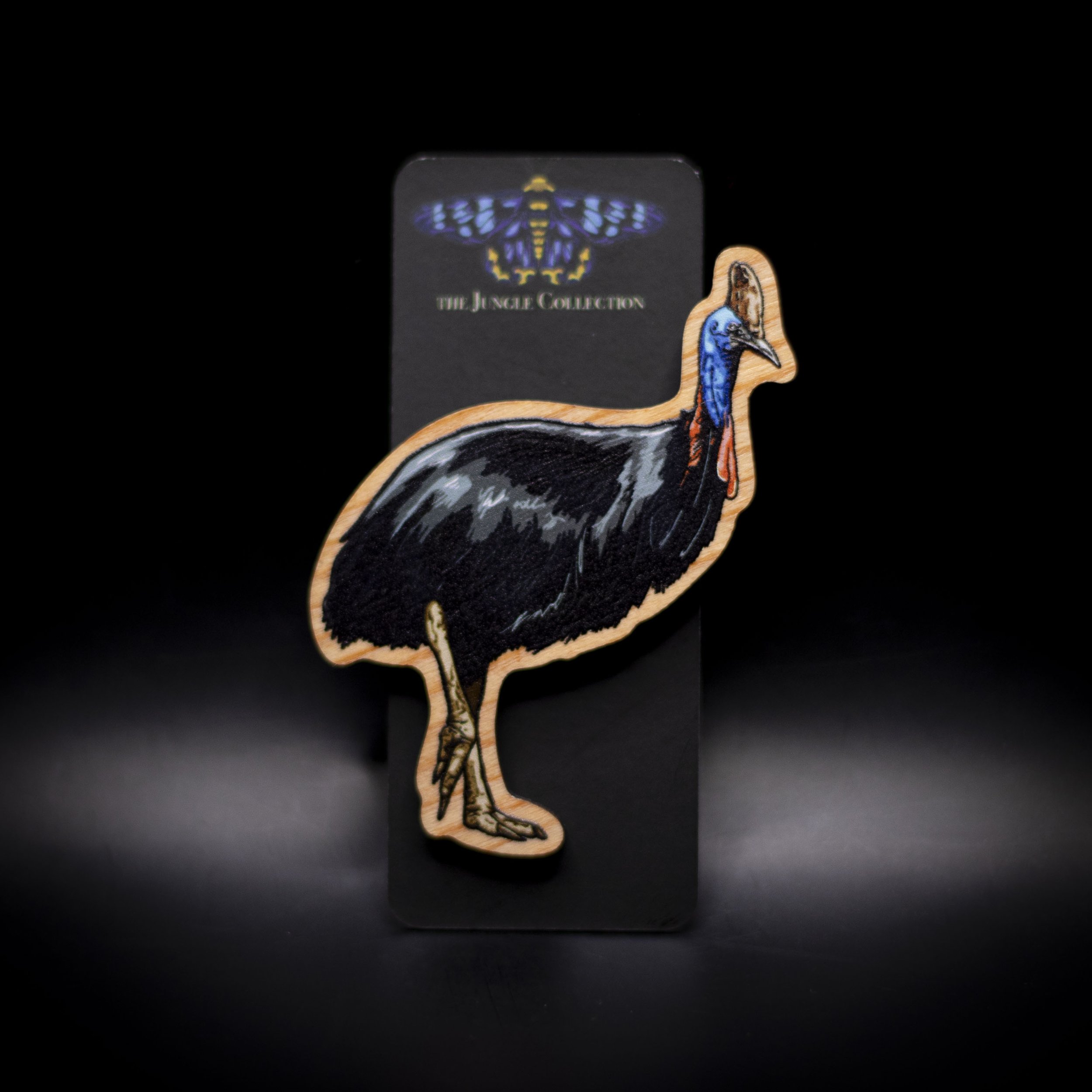 Southern Cassowary Wooden Pin - Full Body