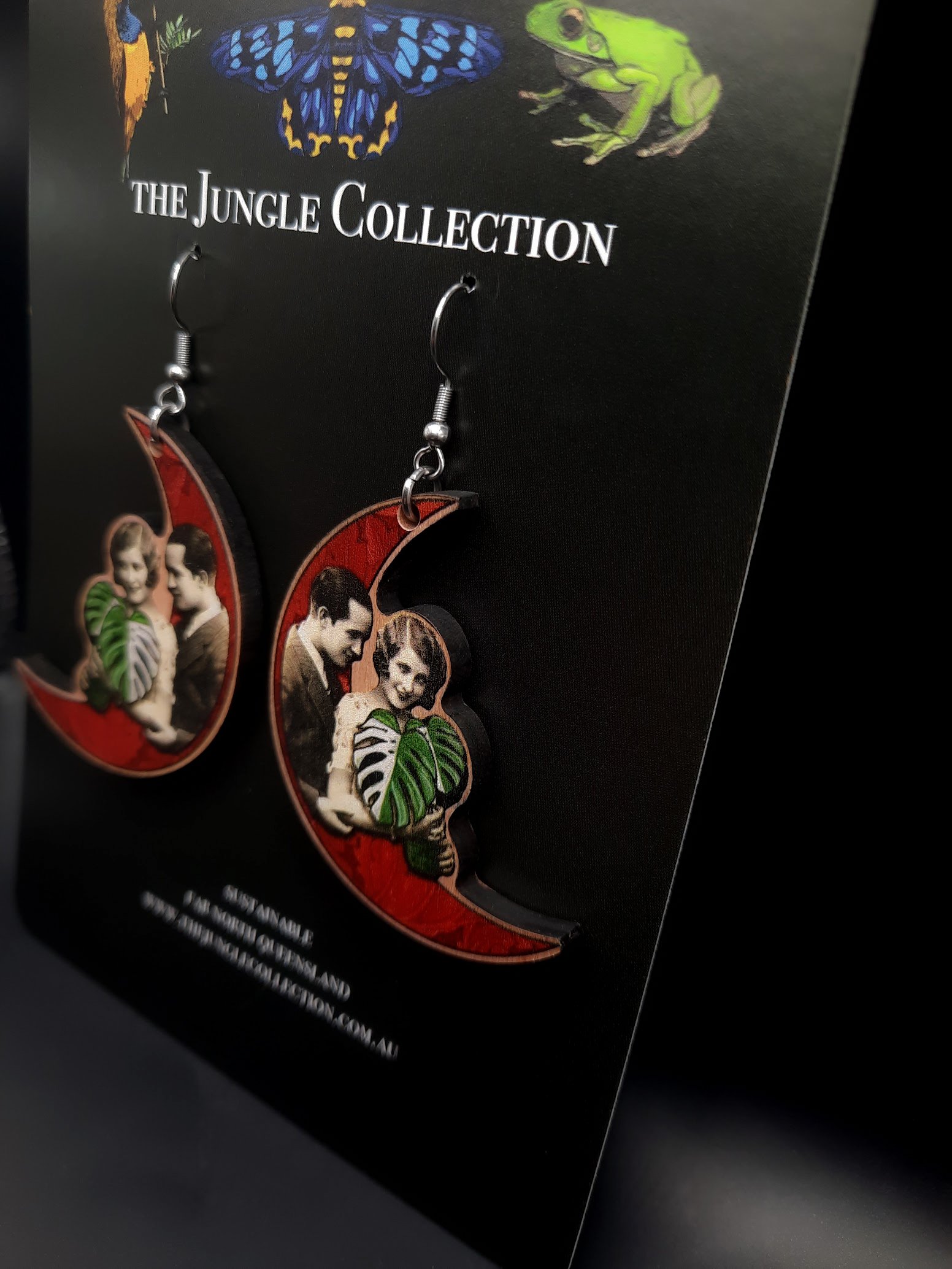 "To the Moon and Back" Wooden Earrings